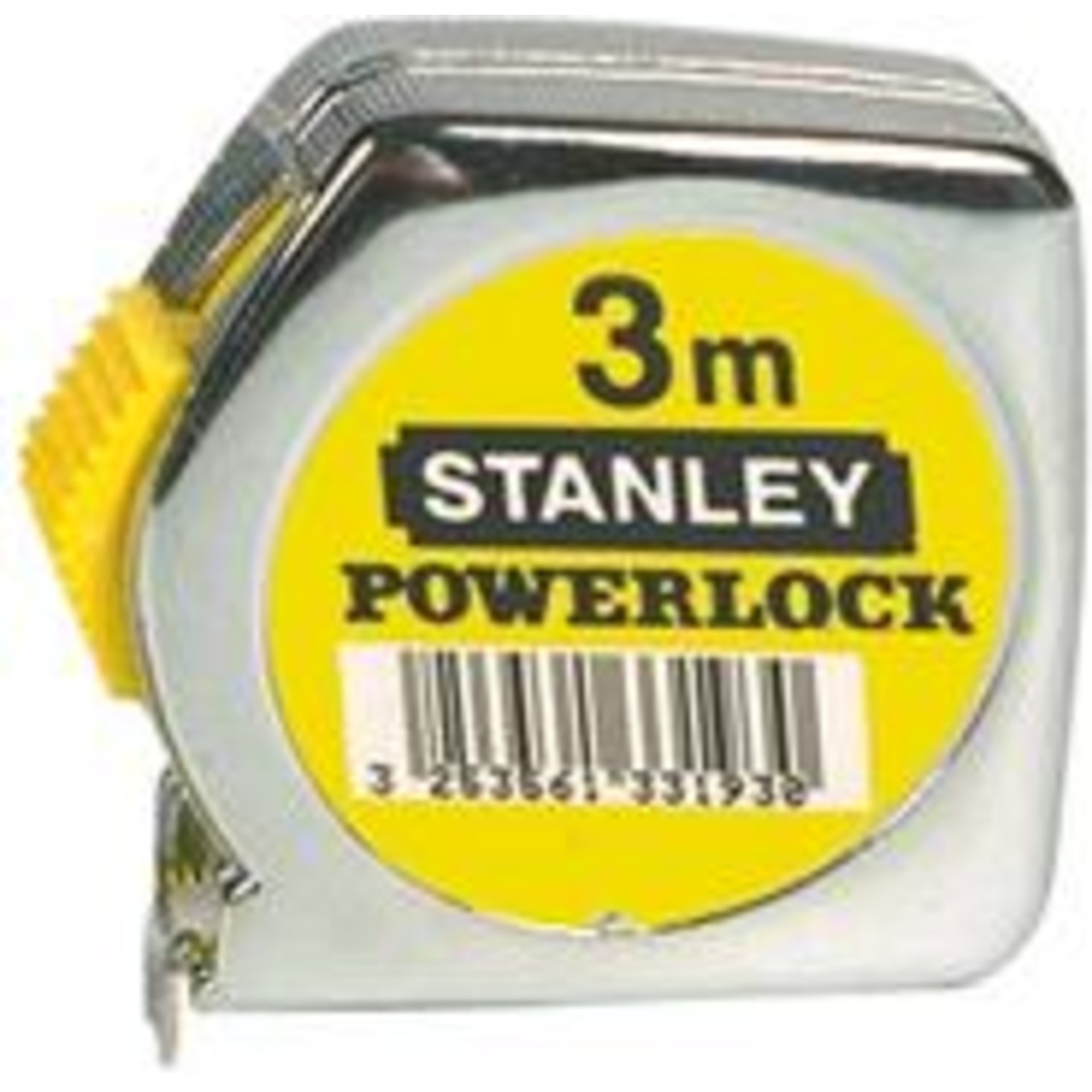 Taschenbandmaß Powerlock 3mx12,7mm gelb Metallgehäuse Stanley