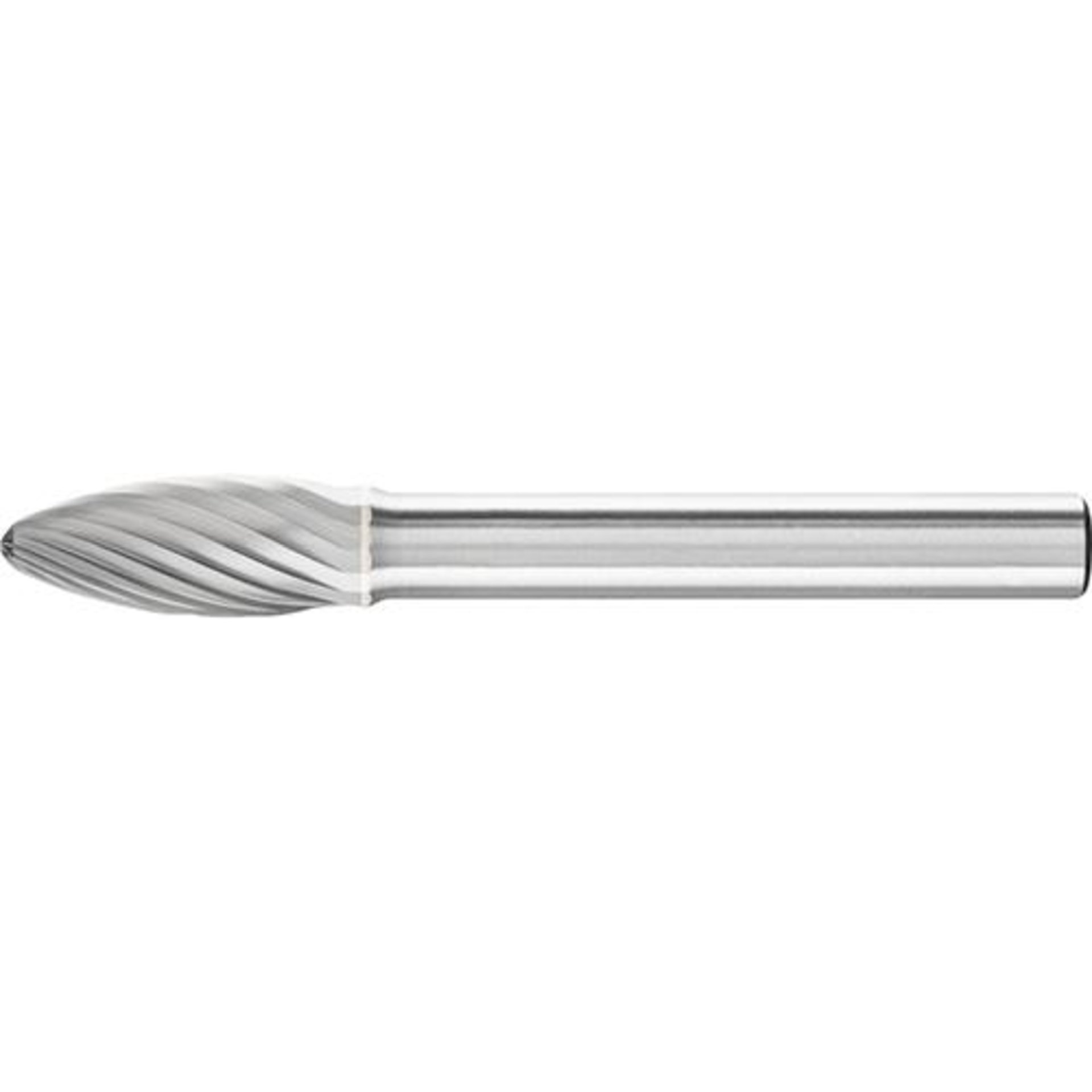 Hartmetallfrässtift (Rotorfräser) DIN 8033 – Schaft-Ø 6 mm, Flammenform B, Zahnung 3