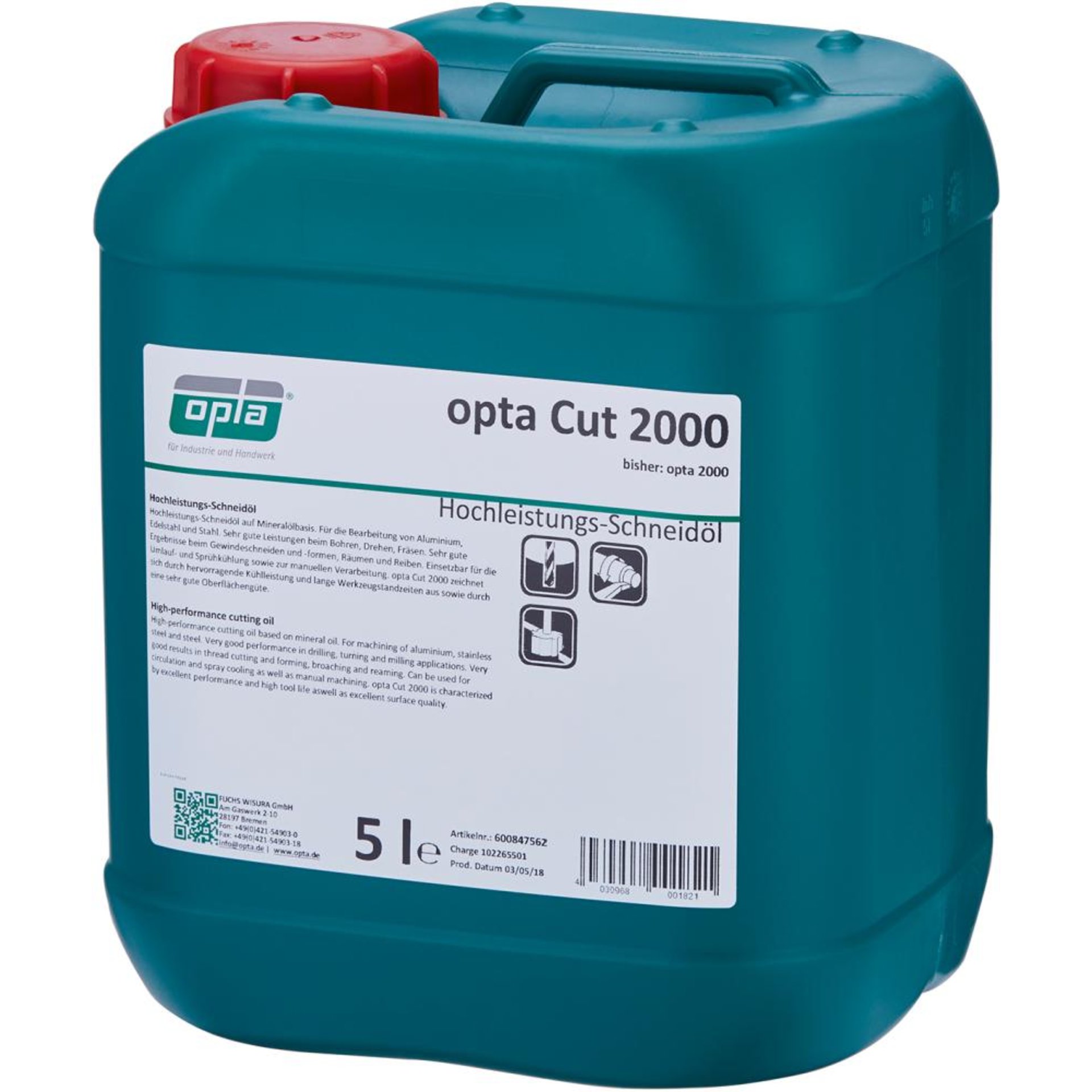 Hochleistungs-Schneidöl CUT 2000 5l OPTA