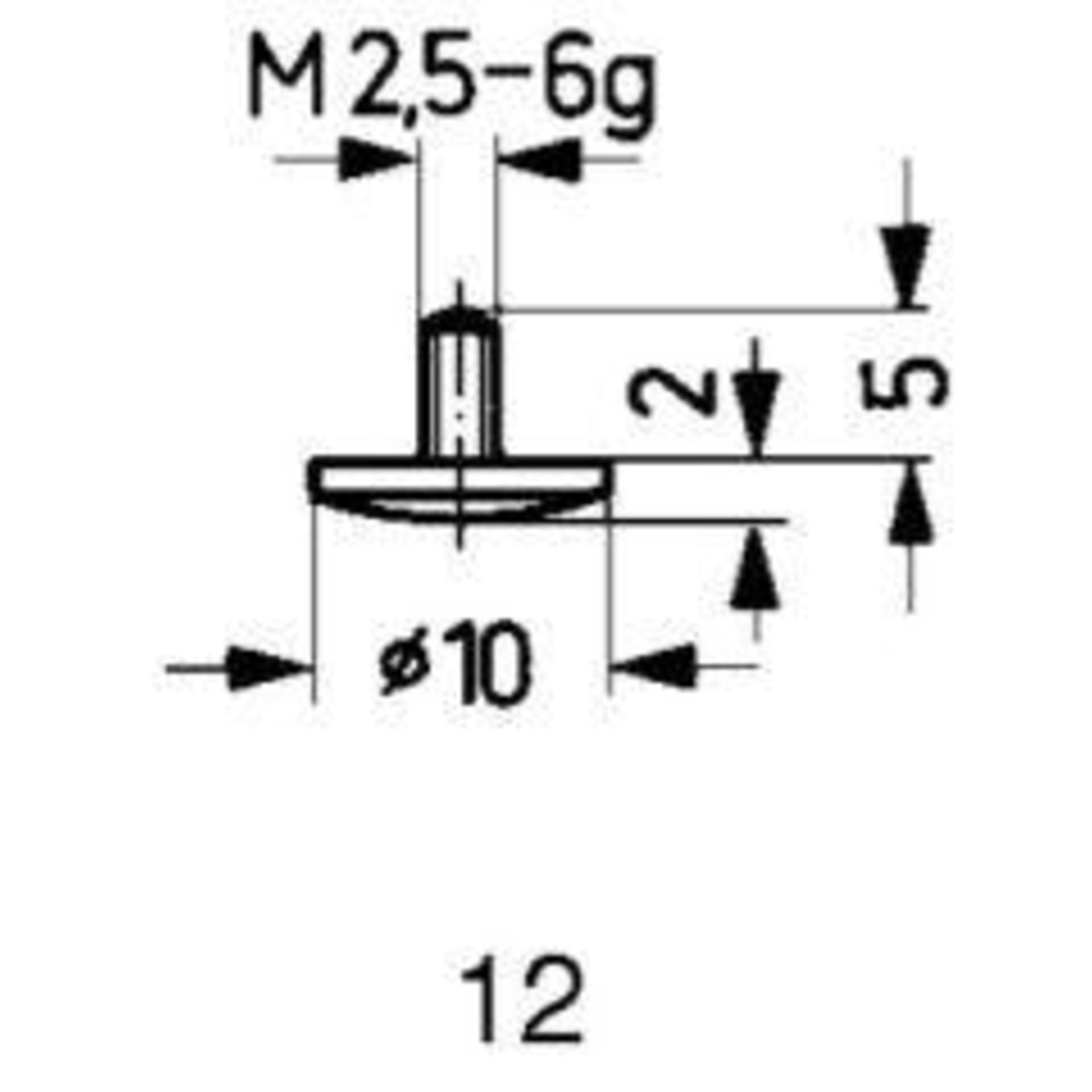 Messeinsatz Stahl Typ 12/10,0mm KÄFER