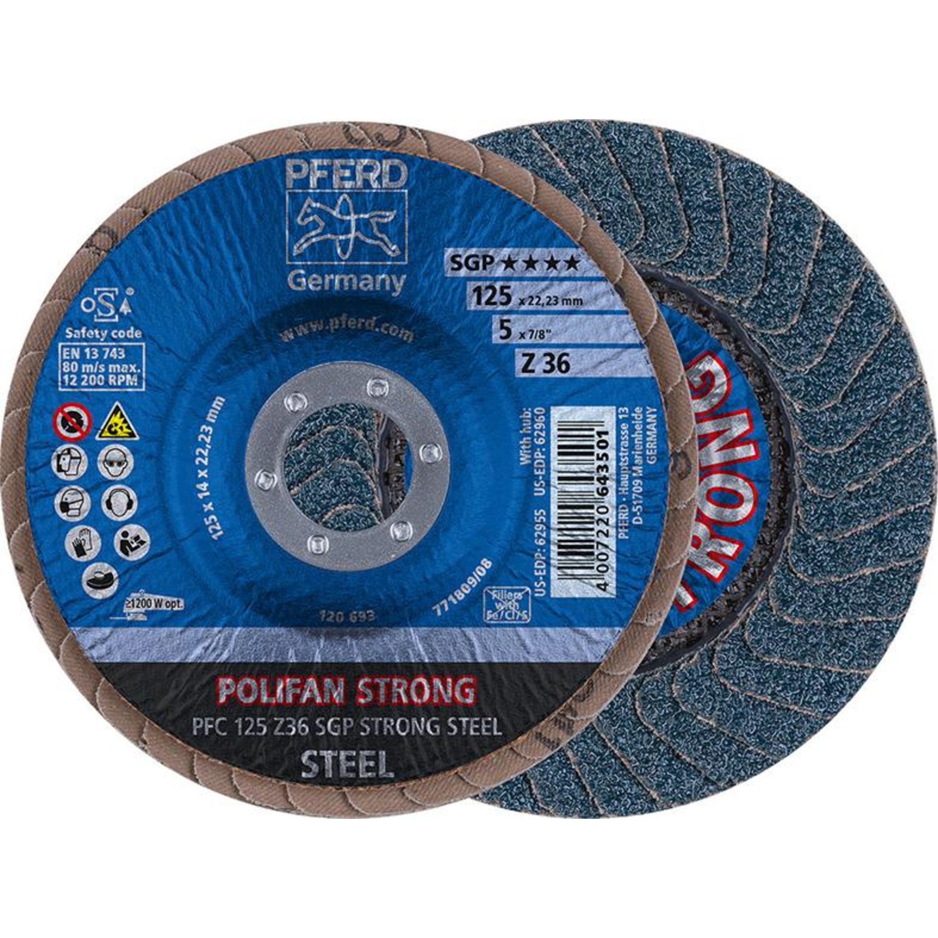 POLIFAN-Fächerschleifscheibe, Zirkonkorund STRONG, gewölbt