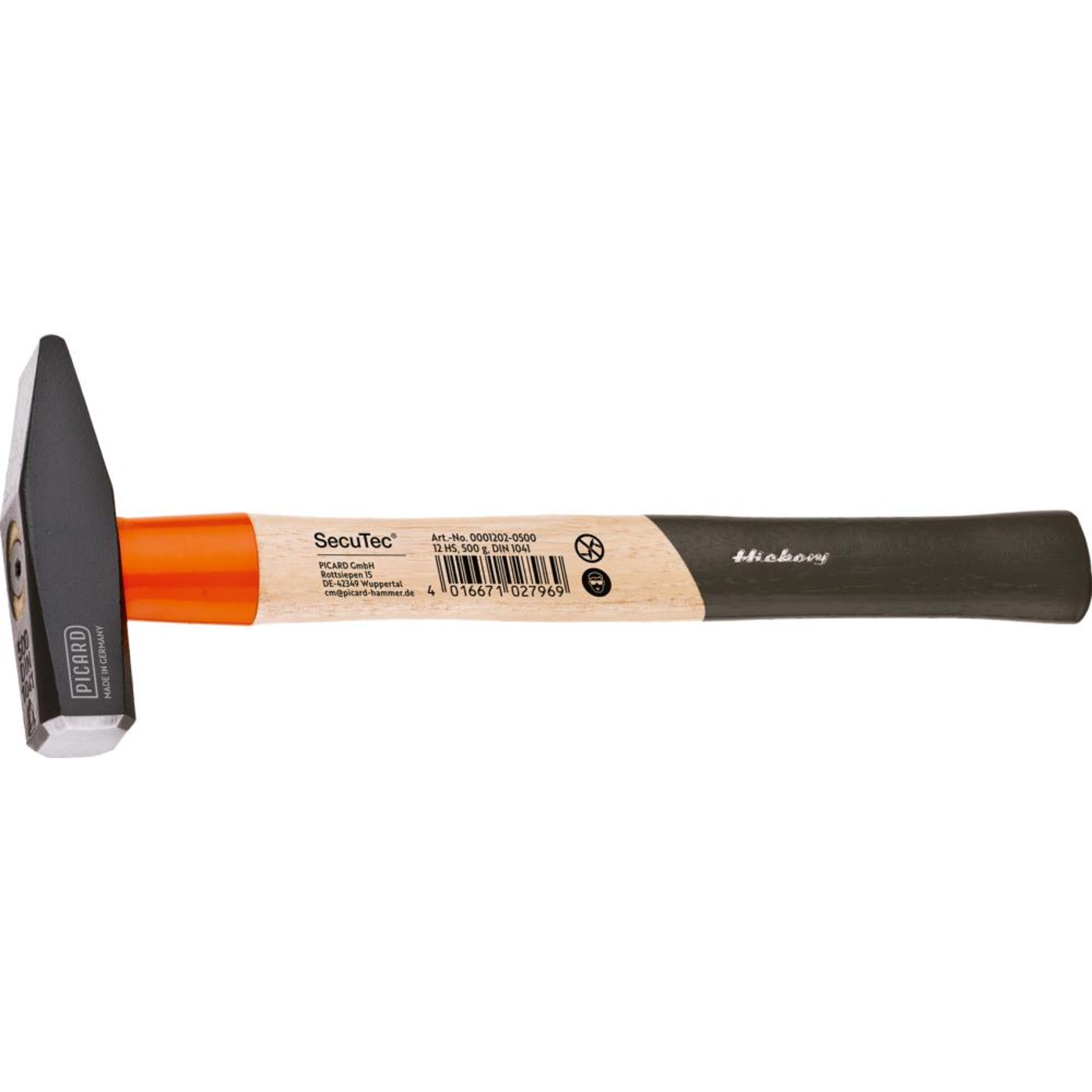 Schlosserhammer Secutec mit Hickorystiel 500g PICARD