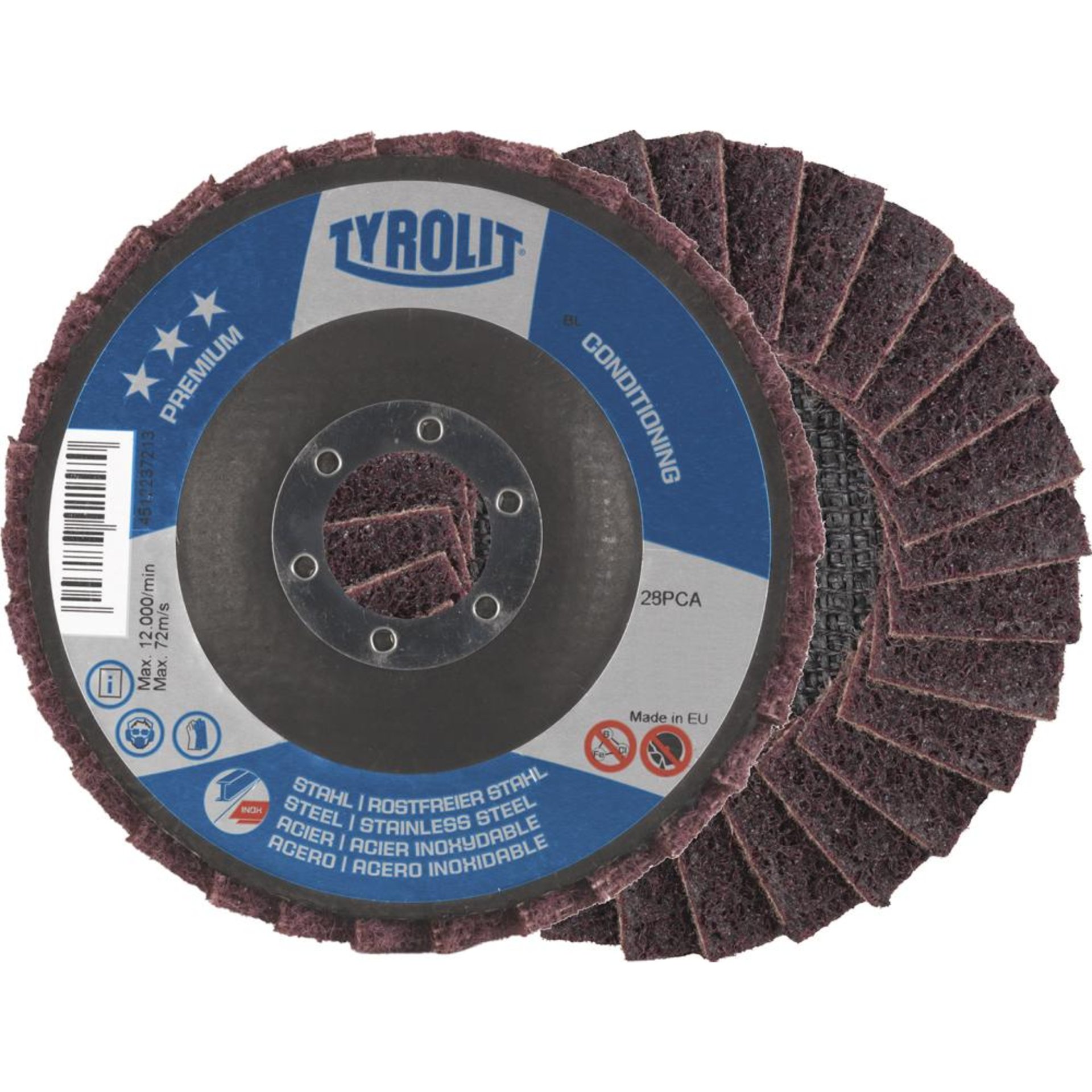 Vlies-Fächerschleifscheibe, Ø 125 mm, gewölbt