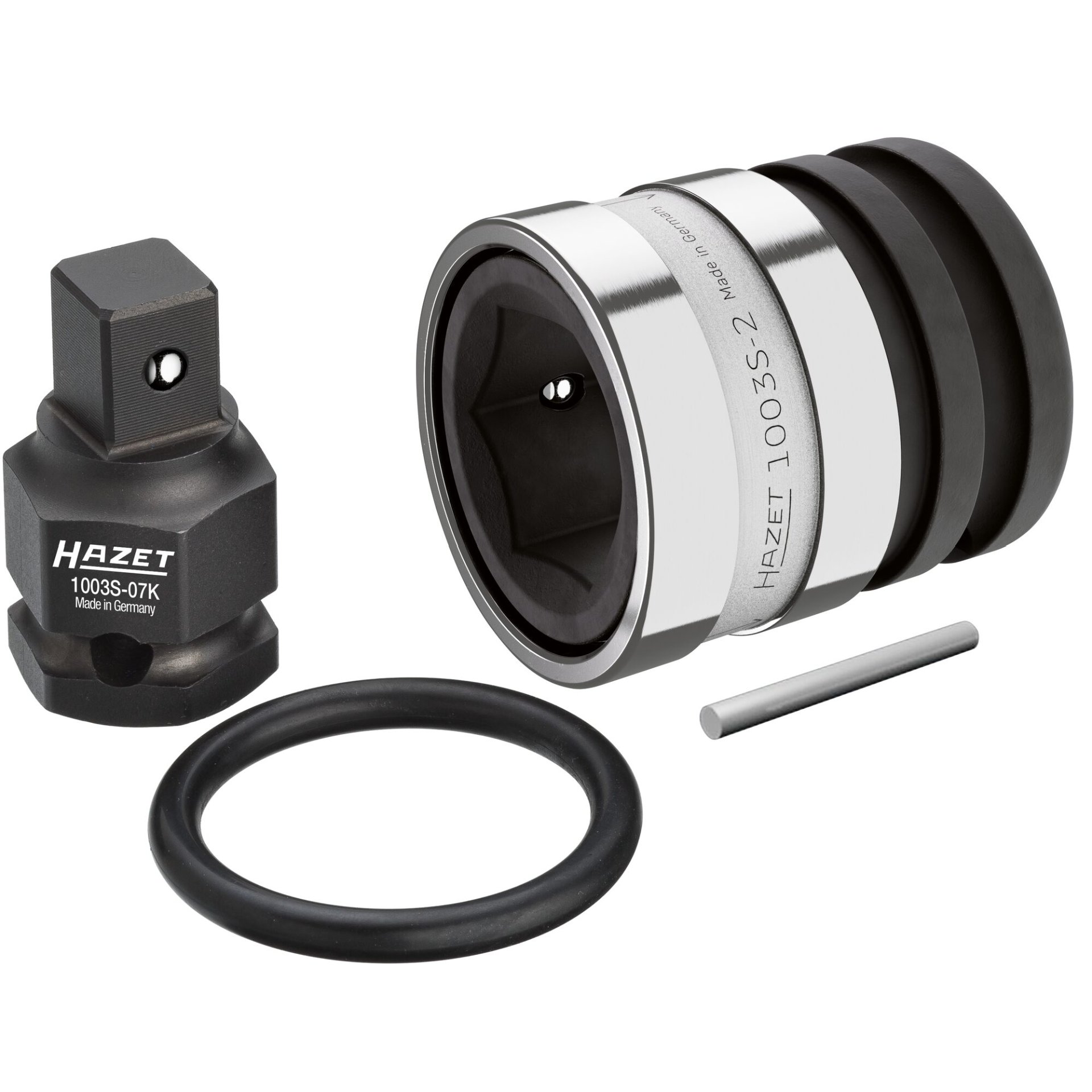 HAZET Kraft Schnellwechseladapter-Satz 1003S-7/4 ∙ 24 mm Außen-Sechskant ∙ 1/2 Zoll (12,5 mm) Vierkant massiv