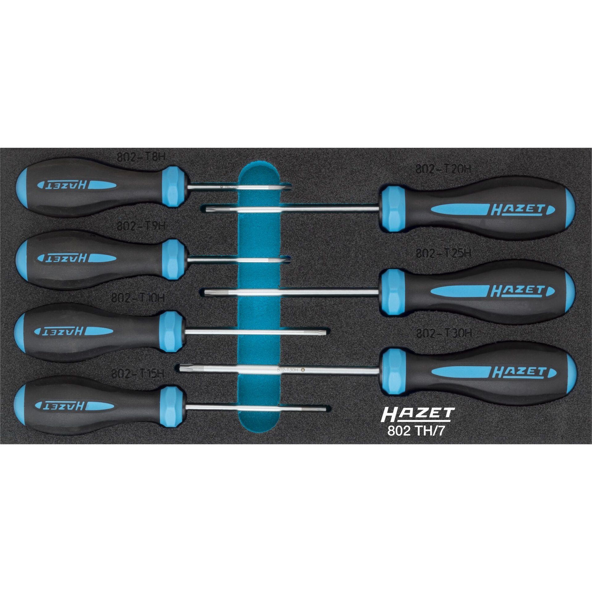 HAZET Jeu de tournevis HEXAnamic® 802TH/7 ∙ Profil TORX® « tamper résistant » ∙ T8 H – T30 H ∙ Nombre d'outils : 7