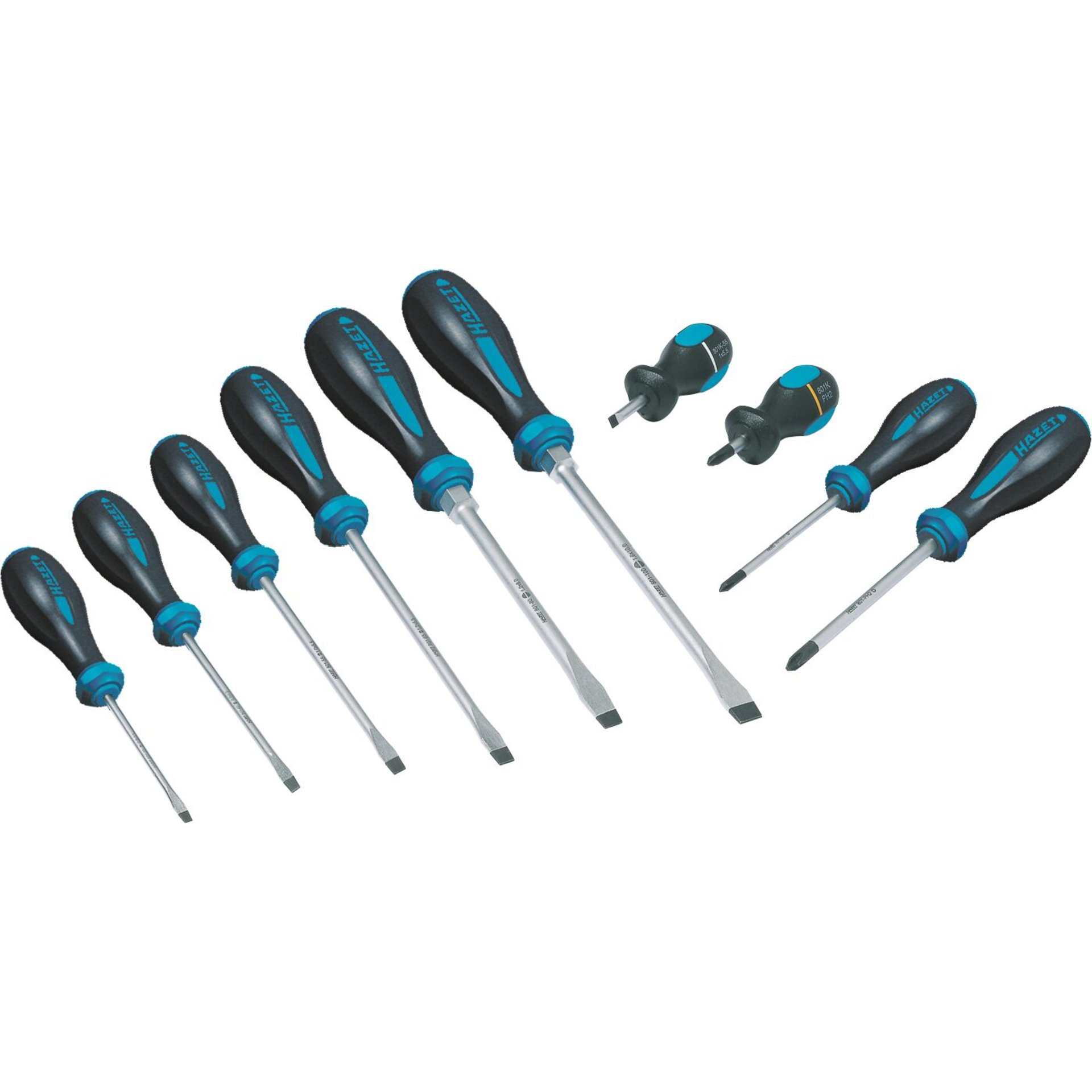 HAZET Jeu de tournevis HEXAnamic® 802/10 ∙ Profil à fente, Profil Phillips PH ∙ 0,6 x 3,5 – 1,6 x 10 ∙ PH1 – PH2 ∙ Nombre d'outils : 10