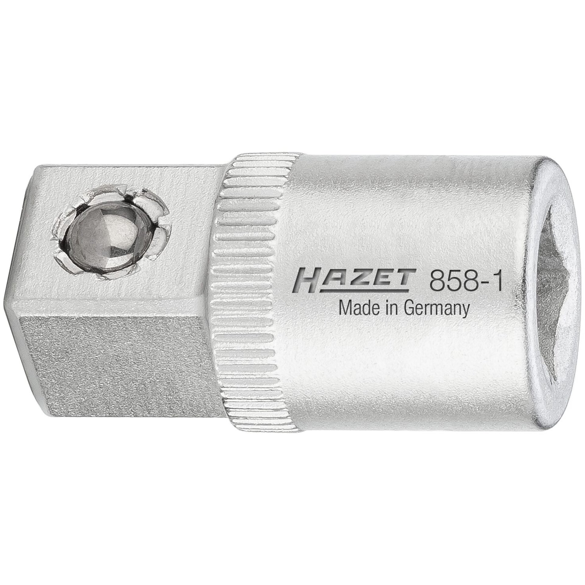 HAZET Vergrößerungsstück 858-1 ∙ 1/4 Zoll (6,3 mm) Vierkant hohl ∙ 3/8 Zoll (10 mm) Vierkant massiv ∙ 26.5 mm