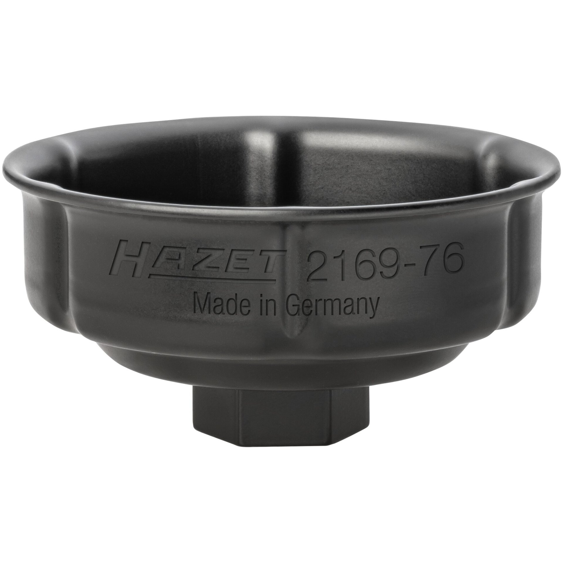 HAZET Oil filter wrench 2169-76 ∙ 1/2 inch (12.5 mm) square, hollow ∙ Groove profile ∙ size 76