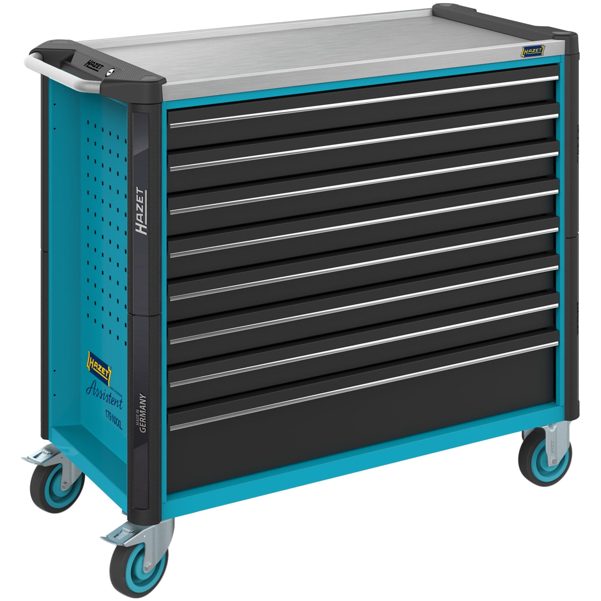 HAZET Carro de herramientas Carro de herramientas Assistent 179NXXL-8 ∙ 1133 mm x 518 mm x 1020 mm ∙ Cajones planos: 7× 81 x 870 x 398 mm ∙ Cajones altos: 1× 166 x 870 x 398 mm