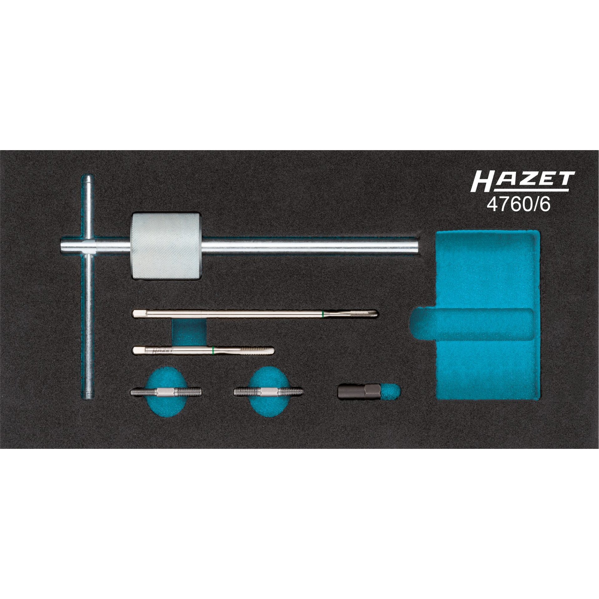 HAZET Glow plug removal set 4760/6 ∙ 355 mm x 235 mm x 65 mm ∙ Number of tools: 6