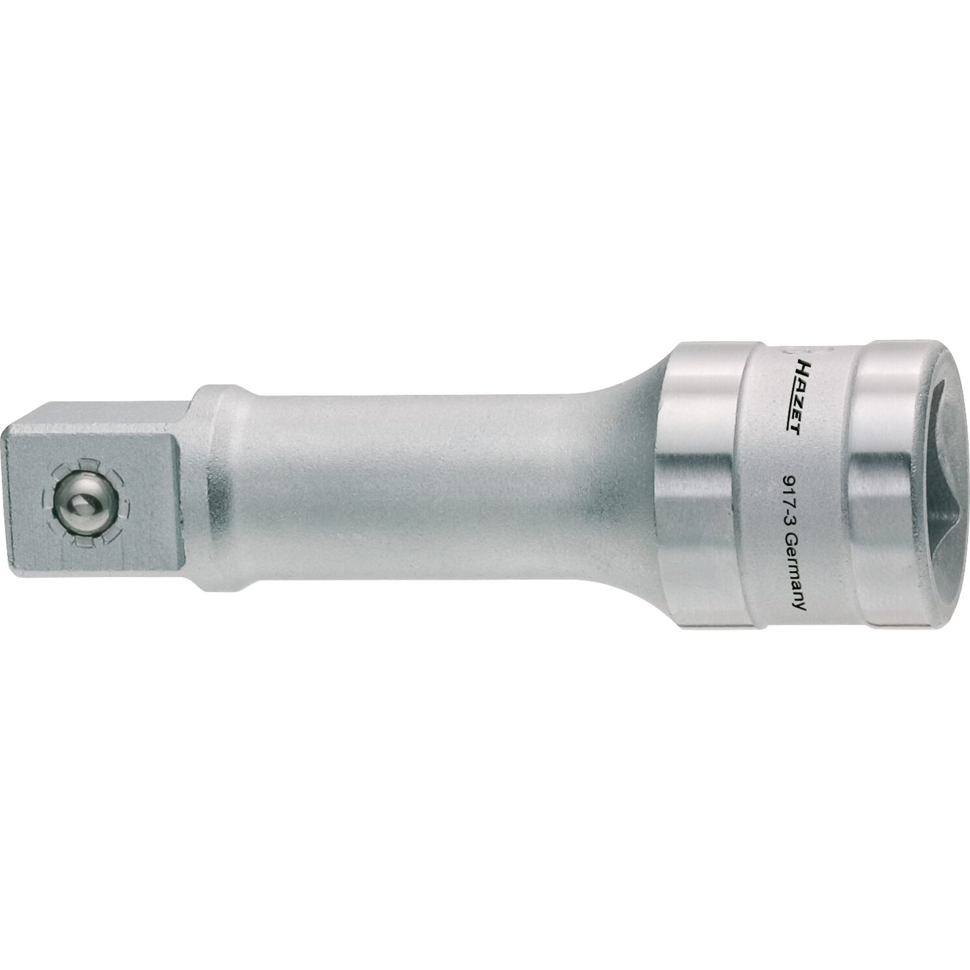 HAZET Verlängerung 917-3 ∙ 1/2 Zoll (12,5 mm) Vierkant hohl ∙ 1/2 Zoll (12,5 mm) Vierkant massiv ∙ Länge: 76 mm