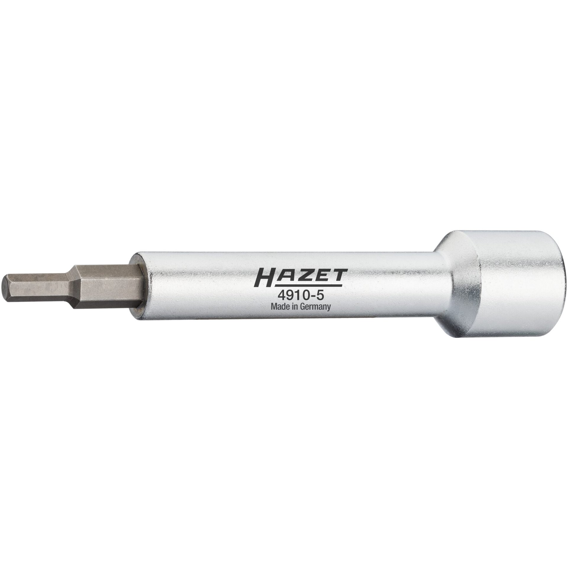 HAZET Extension 4910-5 ∙ 1/2 inch (12.5 mm) square, hollow ∙ Inside hexagon profile ∙ size 5 mm