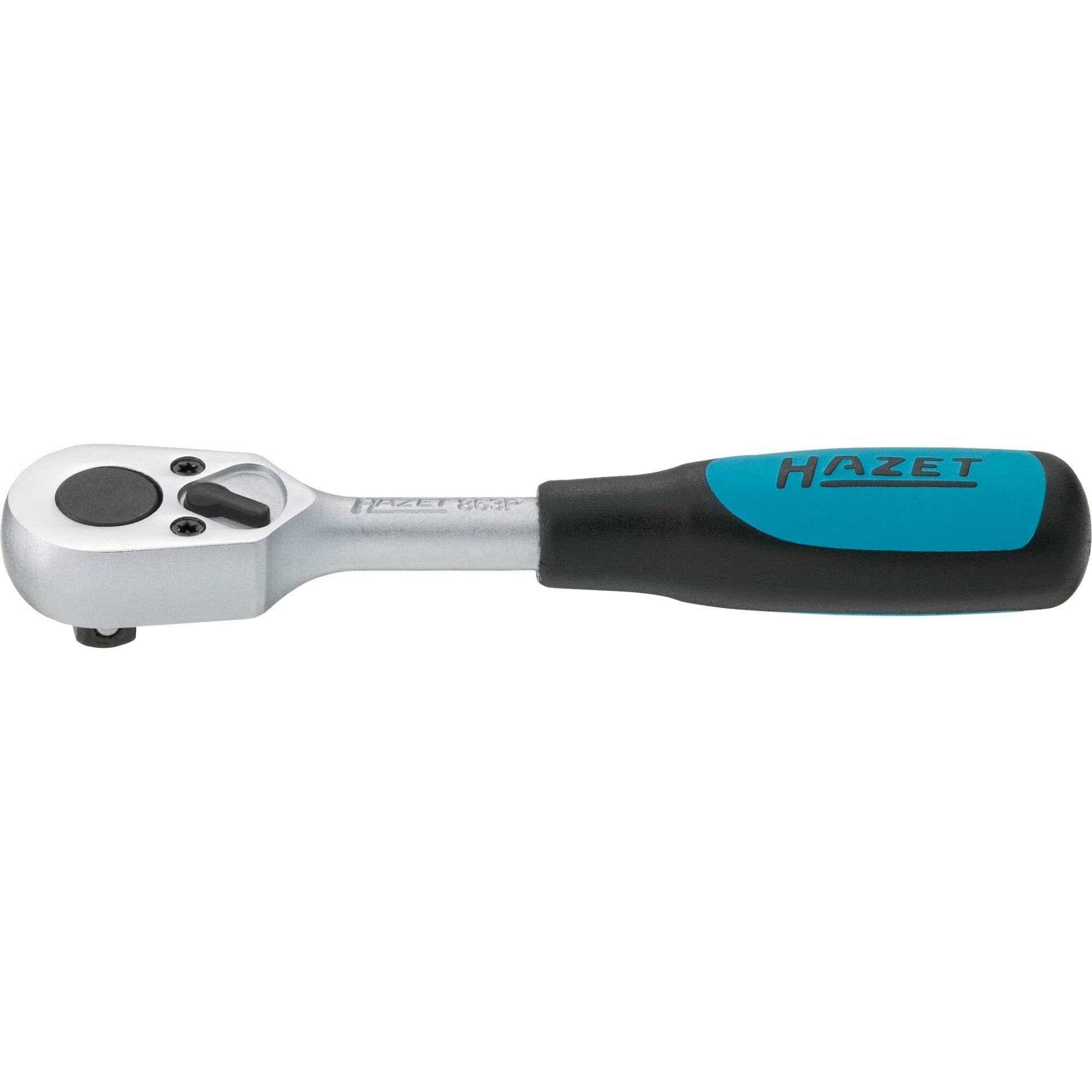 HAZET Reversible ratchet 863P ∙ 1/4 inch (6.3 mm) square, solid ∙ 115 mm
