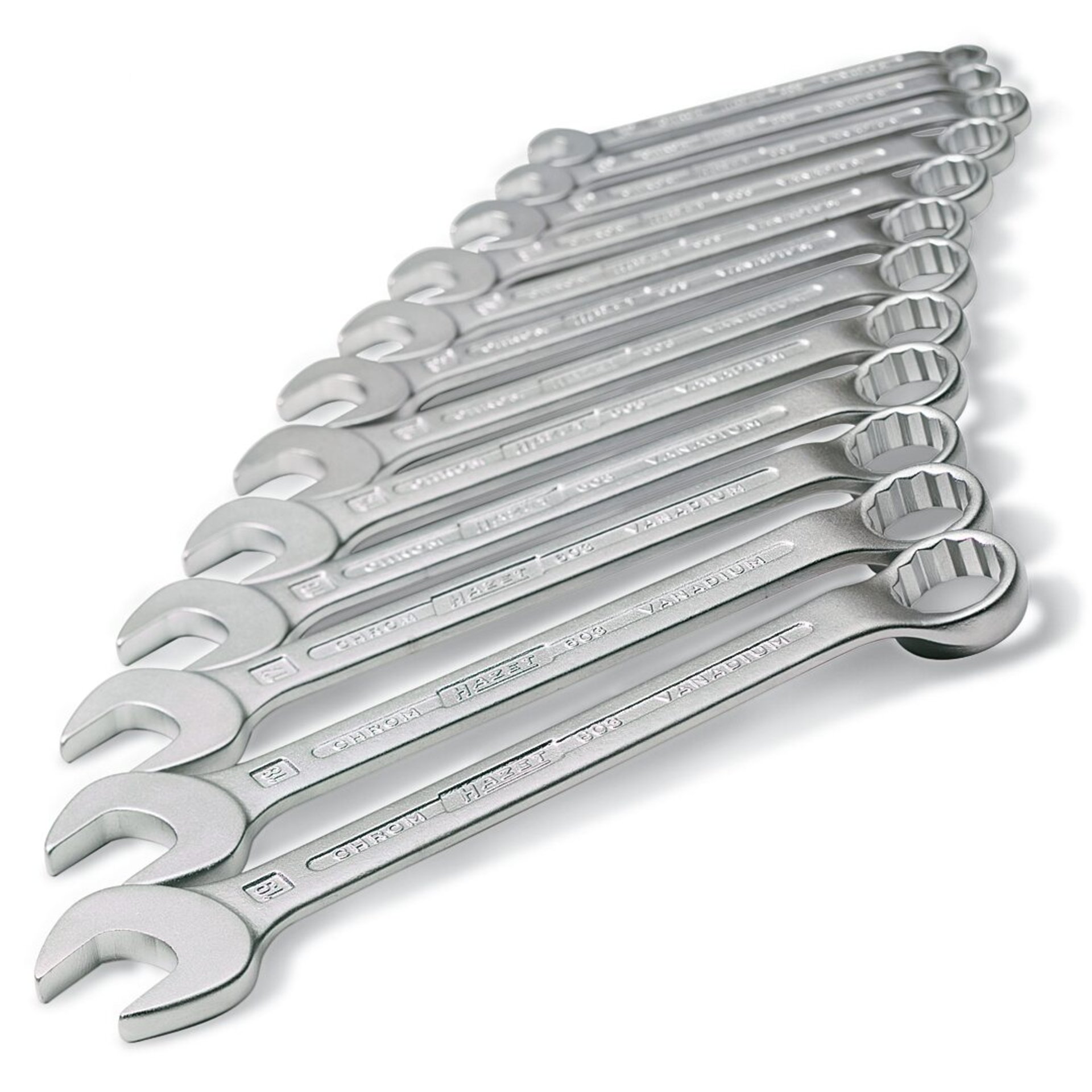 HAZET Combination wrench set 603/17N ∙ Outside 12-point traction profile ∙ 7 – 27 ∙ Number of tools: 17