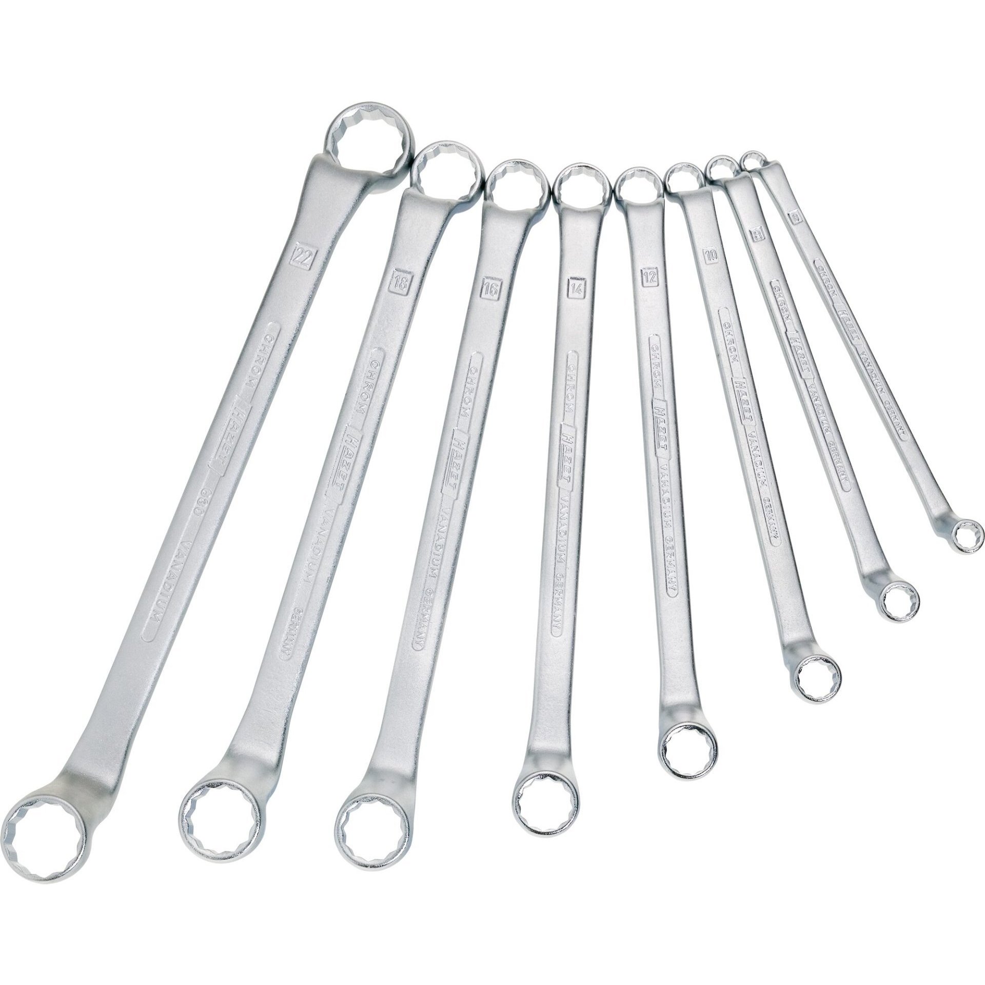 HAZET Doppel-Ringschlüssel-Satz 630/12 ∙ Außen-Tractionsprofil Doppelsechskant ∙ 12-teilig ∙ 6 x 7 – 27 x 32