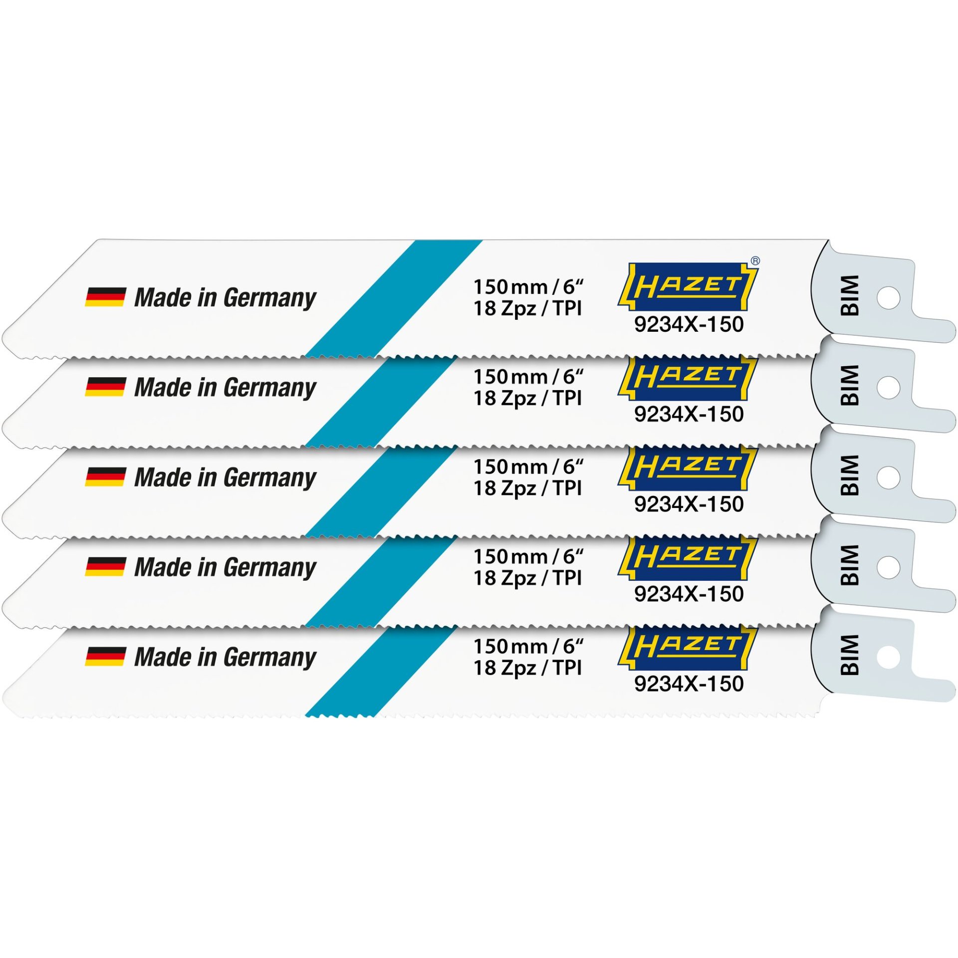 HAZET Sägeblätter Satz 9234X-150/5 ∙ 225 mm x 1.27 mm x 19 mm ∙ Anzahl Werkzeuge: 5
