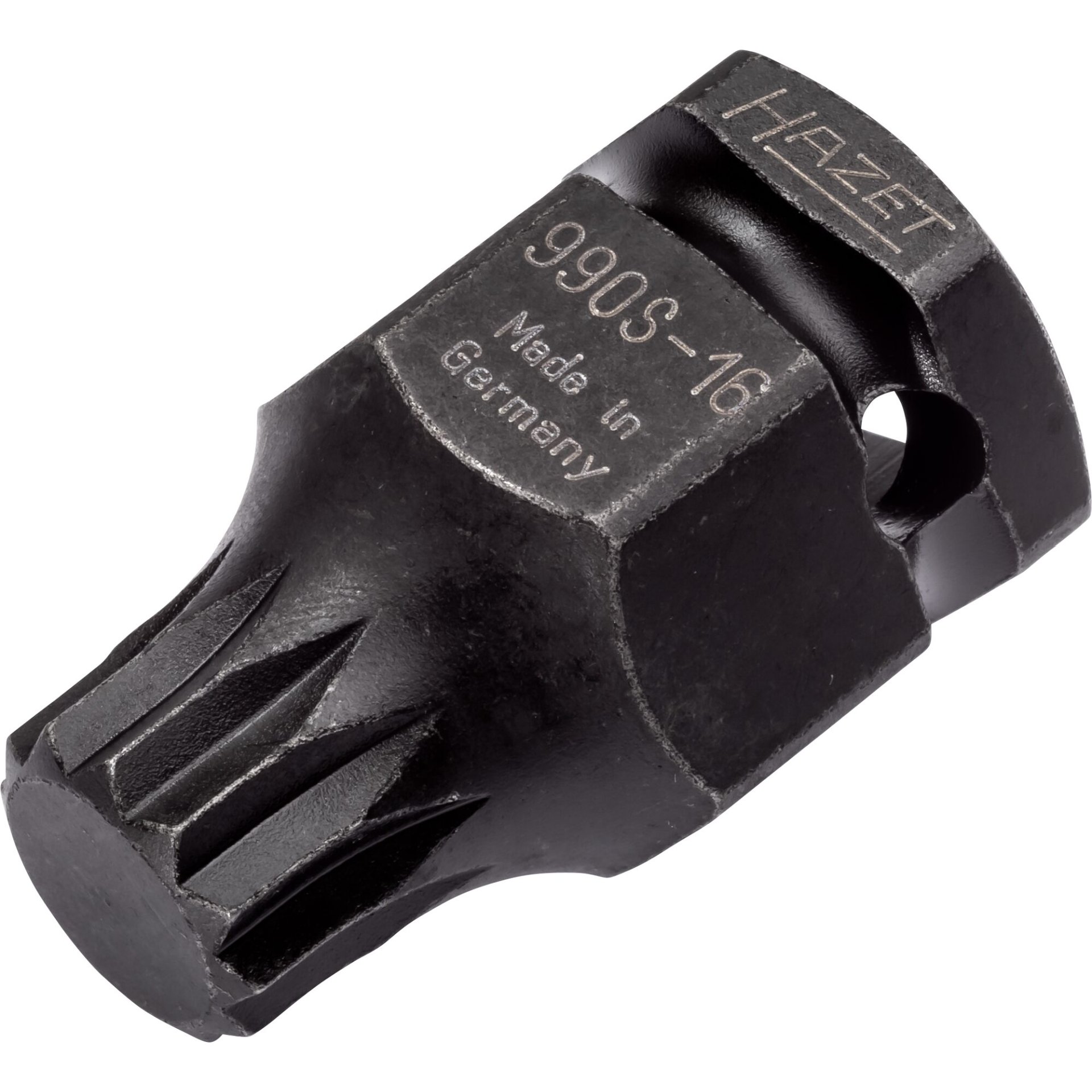 HAZET Douille mâle à chocs 990S-16 ∙ Carré creux 1/2 pouce (12,5 mm), 6 pans extérieurs 24 mm ∙ Profil denture multiple intérieur XZN ∙ taille M16