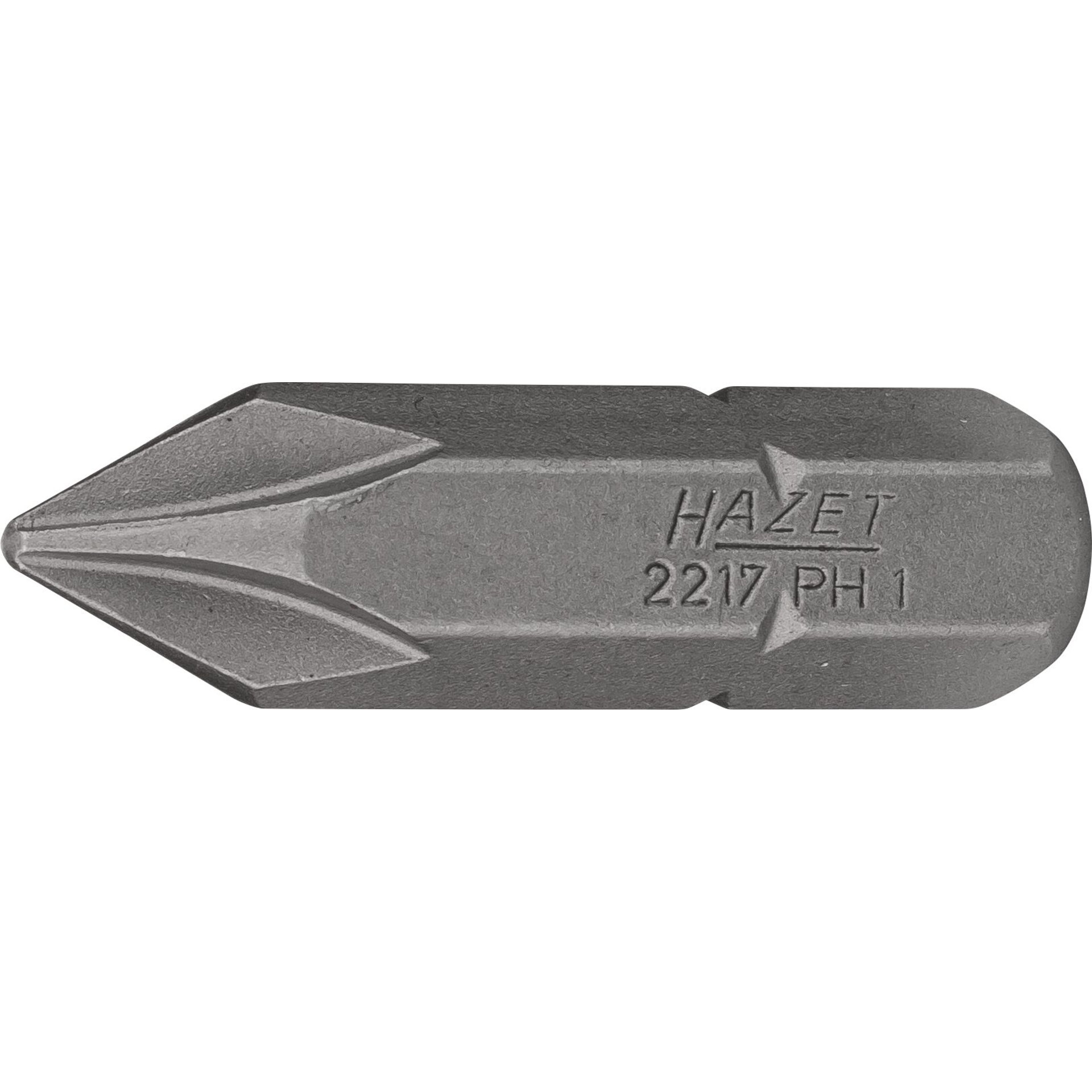 HAZET Bit 2217-PH1 ∙ 5/16 Zoll (8 mm) Sechskant massiv ∙ Kreuzschlitz Profil PH ∙ SW PH1