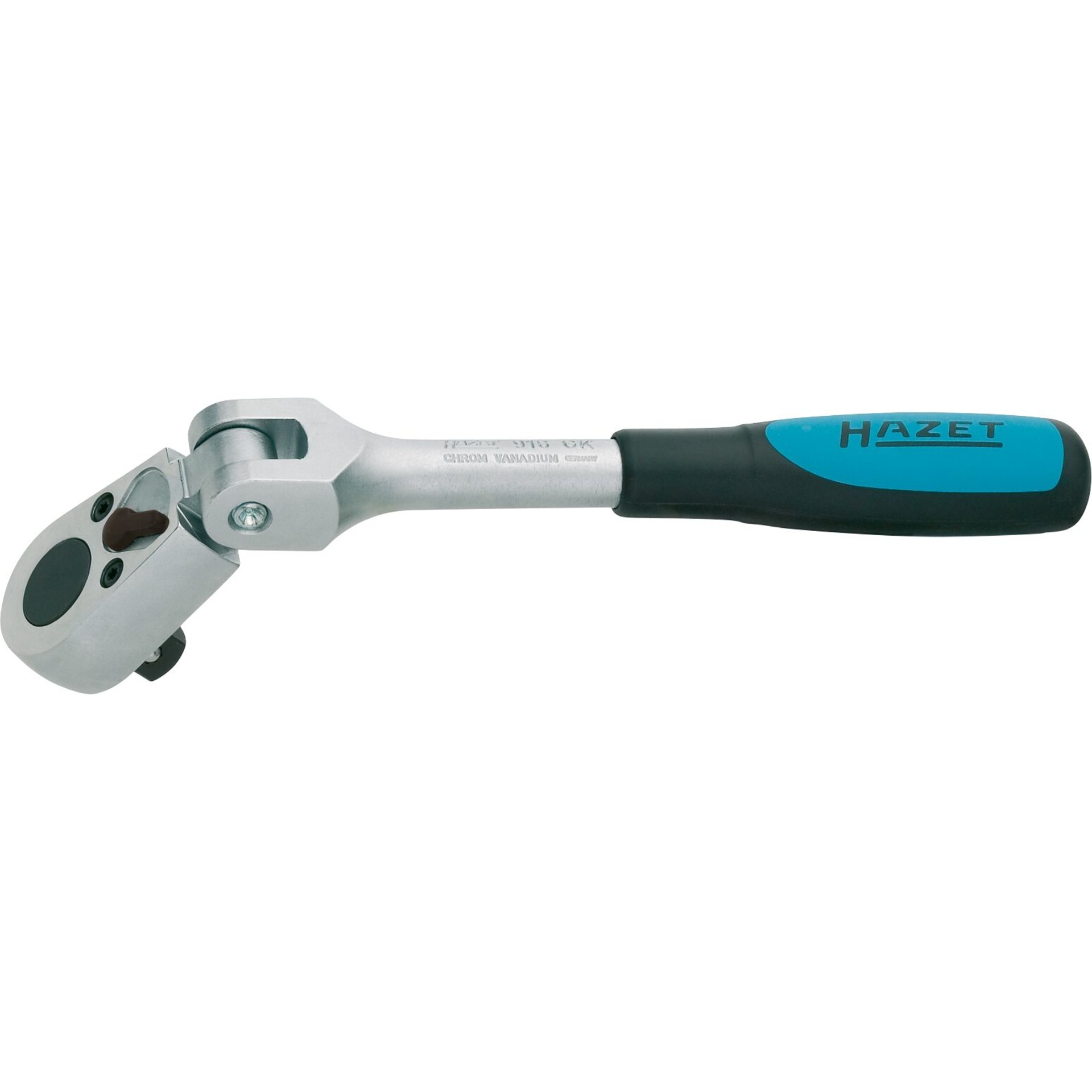 HAZET Umschaltknarre ∙ mit Gelenk 916GK ∙ 1/2 Zoll (12,5 mm) Vierkant massiv ∙ 270 mm
