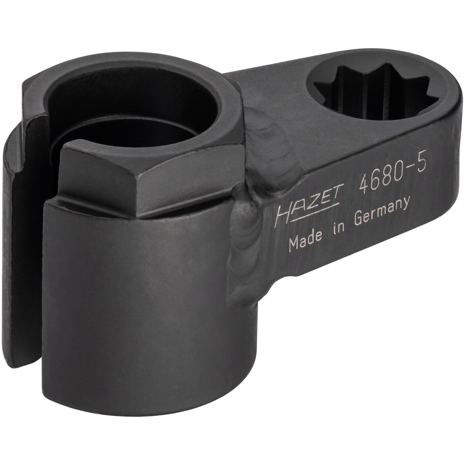 HAZET Abgassonden Einsatz 4680-5 ∙ 1/2 Zoll (12,5 mm) Doppel-Vierkant hohl ∙ Außen Sechskant Profil ∙ 22 mm