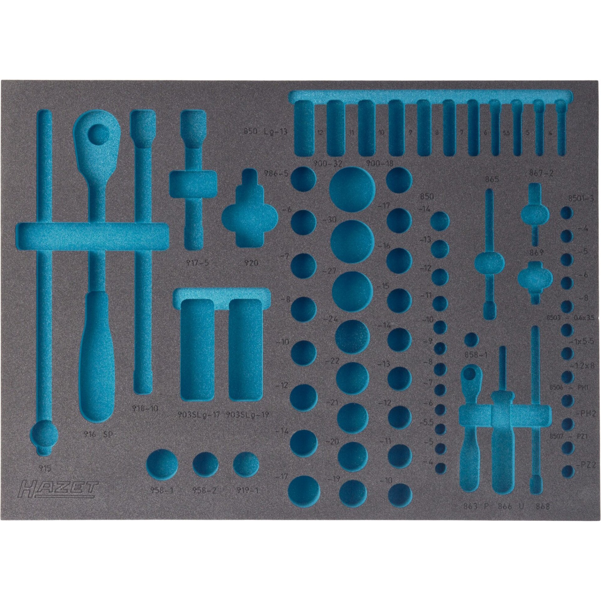 HAZET 2-Komponenten Weichschaumeinlage 163L ∙ L x B: 519 mm x 392 mm