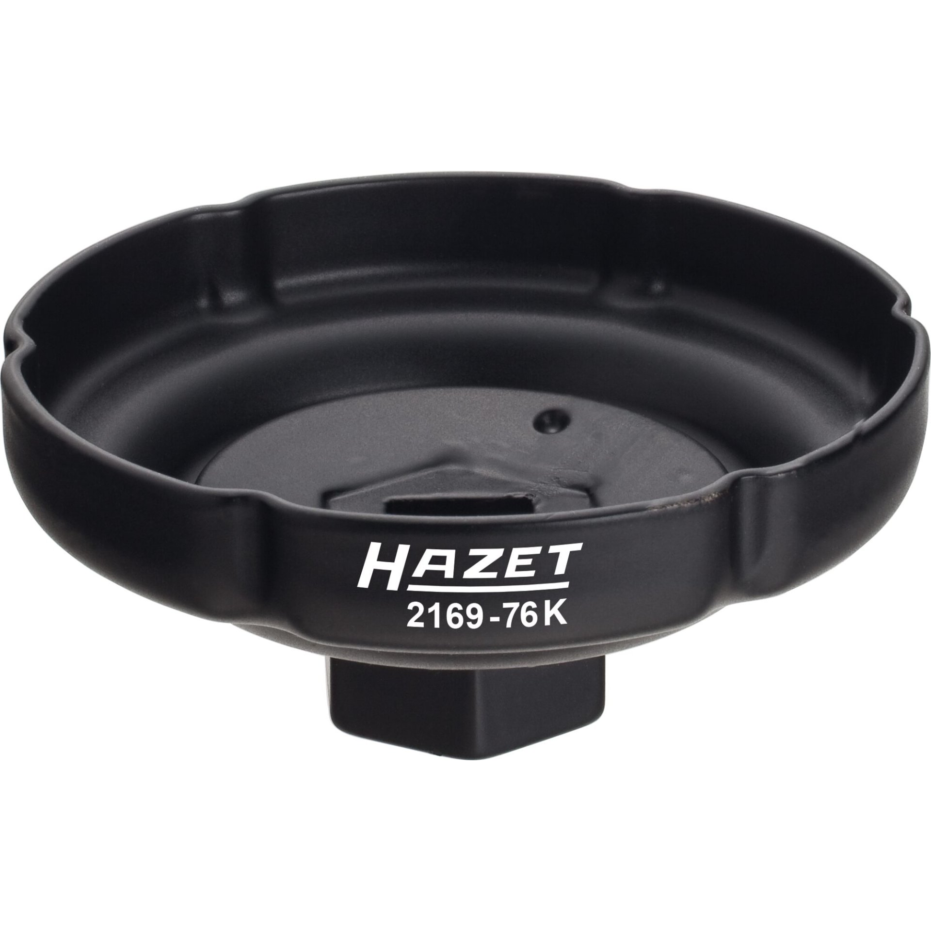 HAZET Oil filter wrench 2169-76K ∙ 1/2 inch (12.5 mm) square, hollow ∙ Groove profile ∙ size 76