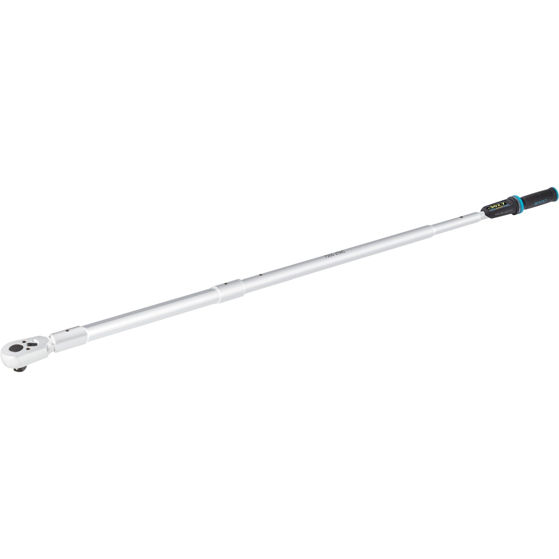 HAZET Electronic torque wrench with built-in angle gauge 7250-2STACCAL ∙ Torque range min-max: 200 – 1000 Nm ∙ lbf min-max: 150 – 750 lbf.ft∙ Accuracy: 1% ∙ 3/4 inch (20 mm) square, solid ∙ 1772 mm