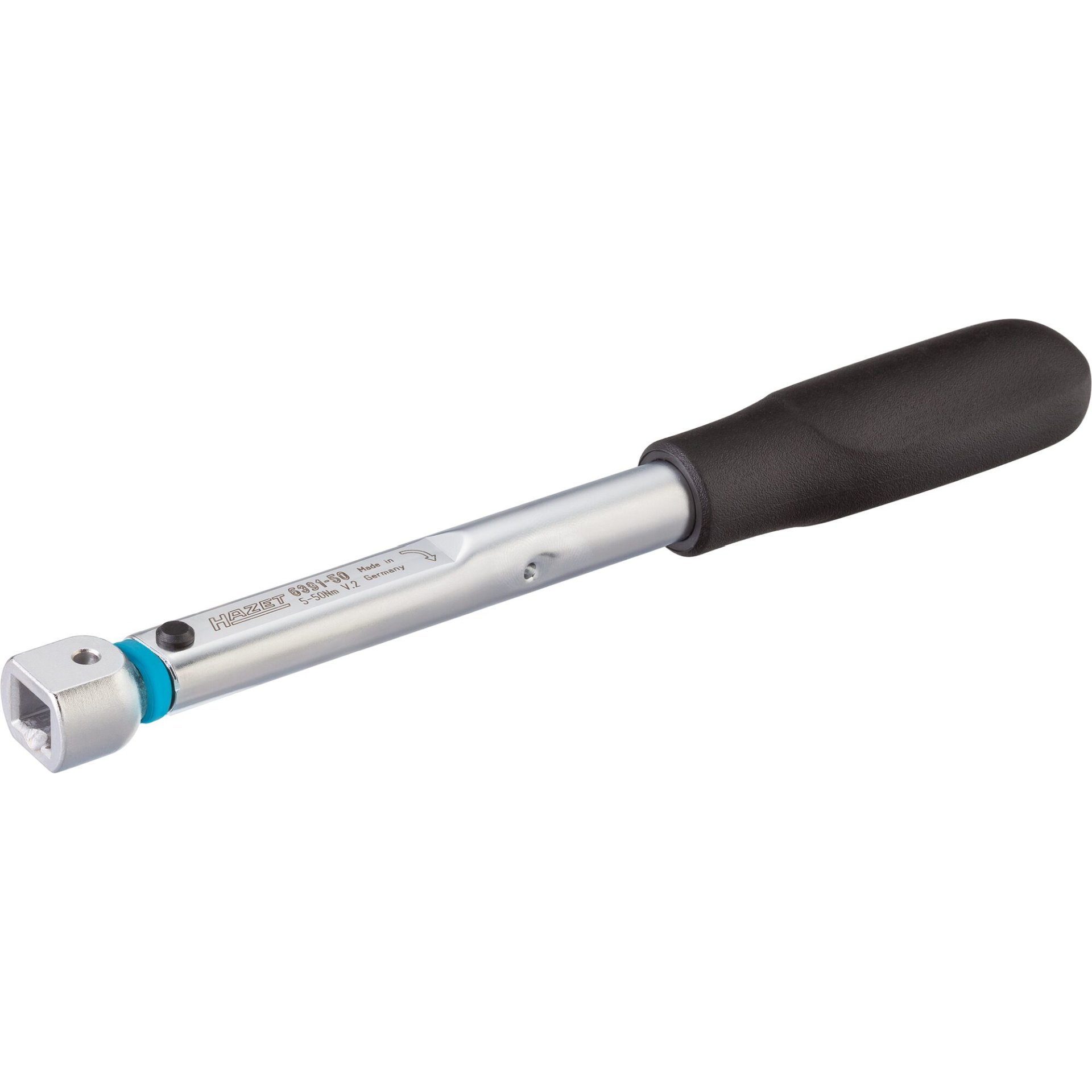 HAZET Drehmomentschlüssel 6391-50V ∙ Drehmomentbereich min-max: 5 – 50 Nm ∙ Genauigkeit: 2% ∙ 9 x 12 mm Einsteck-Vierkant hohl ∙ Länge: 241 mm