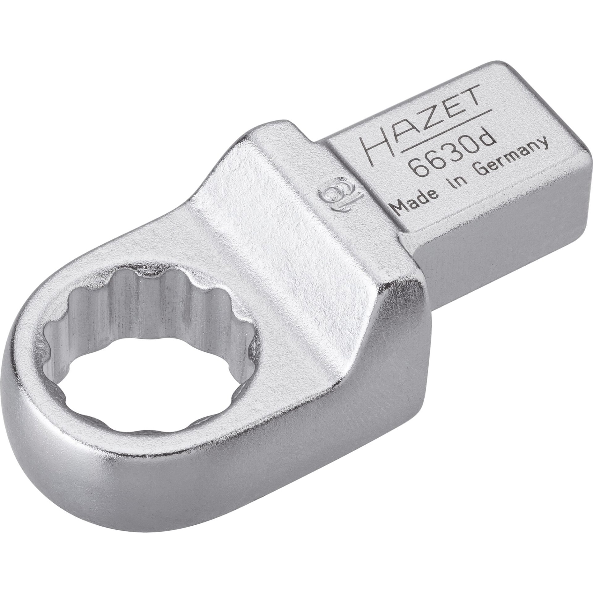 HAZET Einsteck-Ringschlüssel 6630D-19 ∙ 14 x 18 mm Einsteck-Vierkant massiv ∙ Außen-Tractionsprofil Doppelsechskant ∙ SW 19 mm