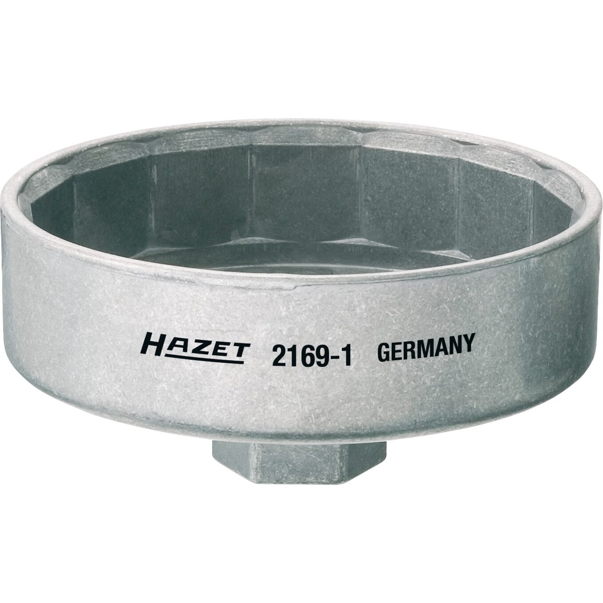 HAZET Oil filter wrench 2169-1 ∙ 1/2 inch (12.5 mm) square, hollow ∙ Outside 15-point profile ∙ size 92