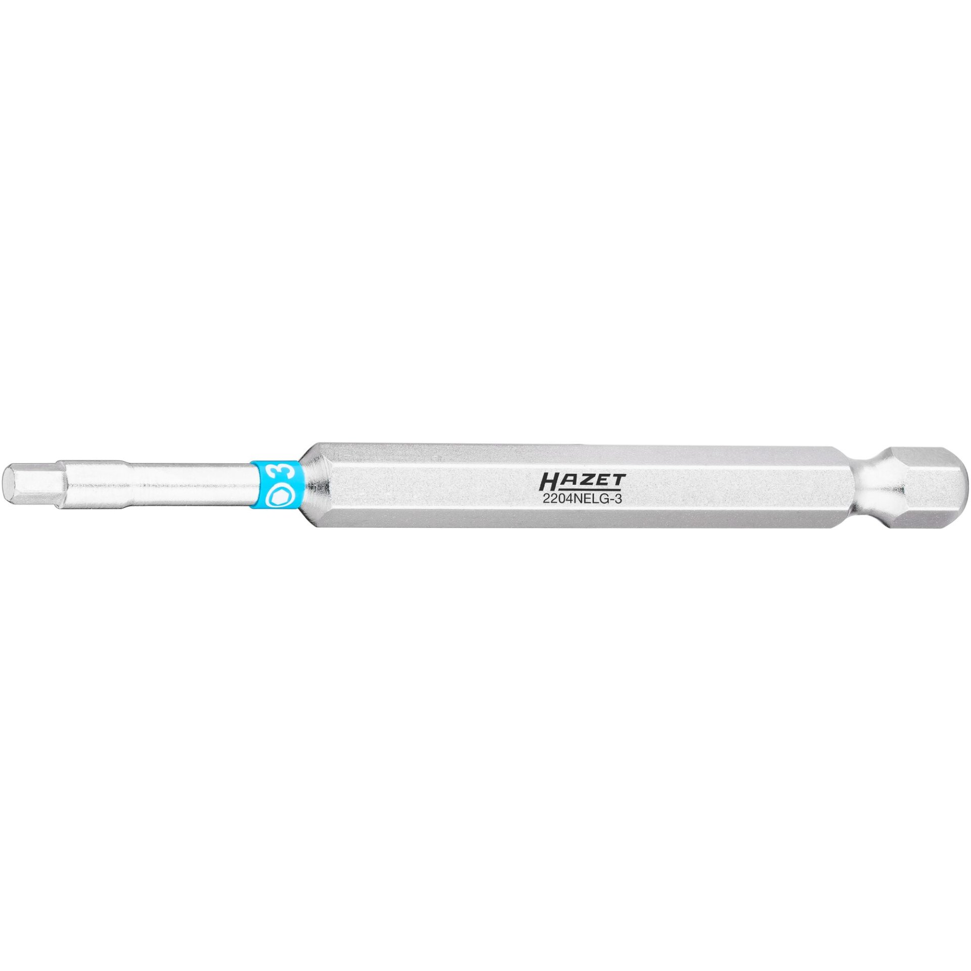 HAZET Bit 2204NELG-3 ∙ 1/4 Zoll (6,3 mm) Sechskant massiv ∙ Innensechskant Profil ∙ SW 3 mm