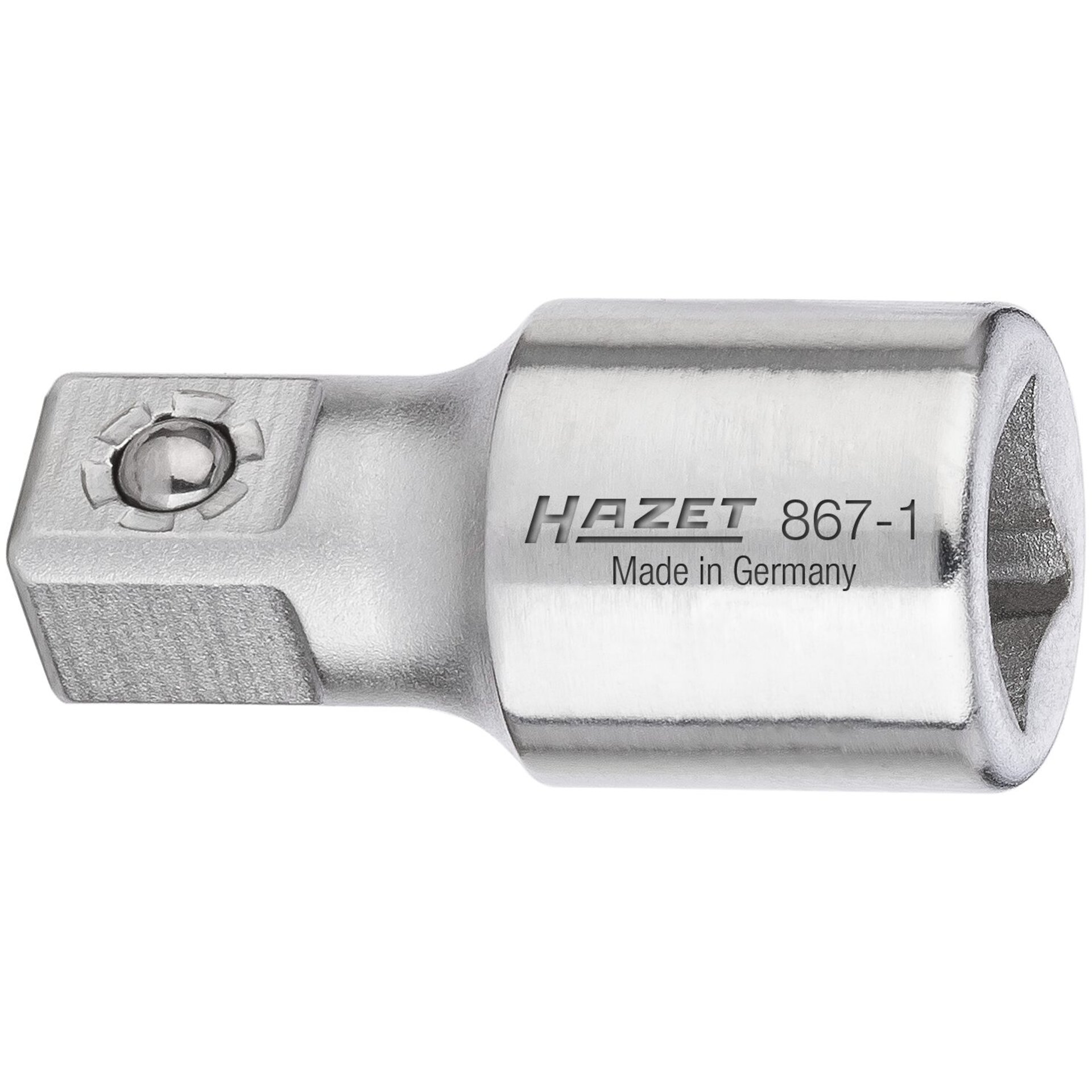 HAZET Verlängerung 867-1 ∙ 1/4 Zoll (6,3 mm) Vierkant hohl ∙ 1/4 Zoll (6,3 mm) Vierkant massiv ∙ Länge: 25 mm