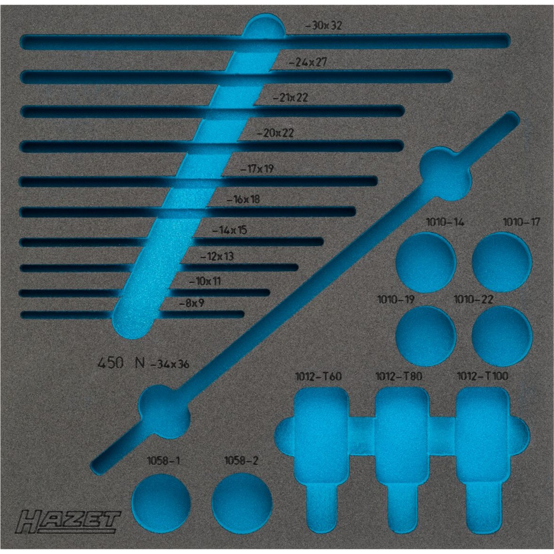 HAZET 2-Komponenten Weichschaumeinlage 163-211L ∙ L x B: 344 mm x 342 mm
