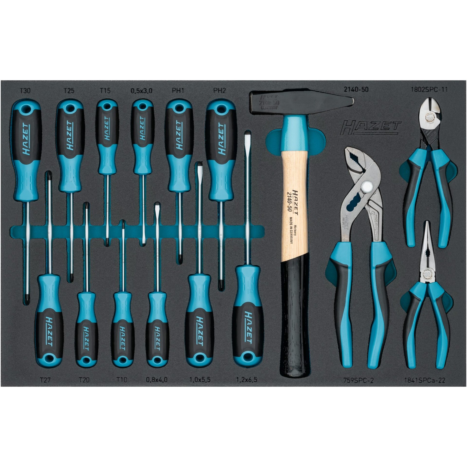 HAZET Werkzeug-Satz 163-330/16N ∙ Kreuzschlitz Profil PH, Schlitz Profil, Innen TORX® Profil ∙ 16-teilig ∙ PH1 – PH2 ∙ T10 – T30