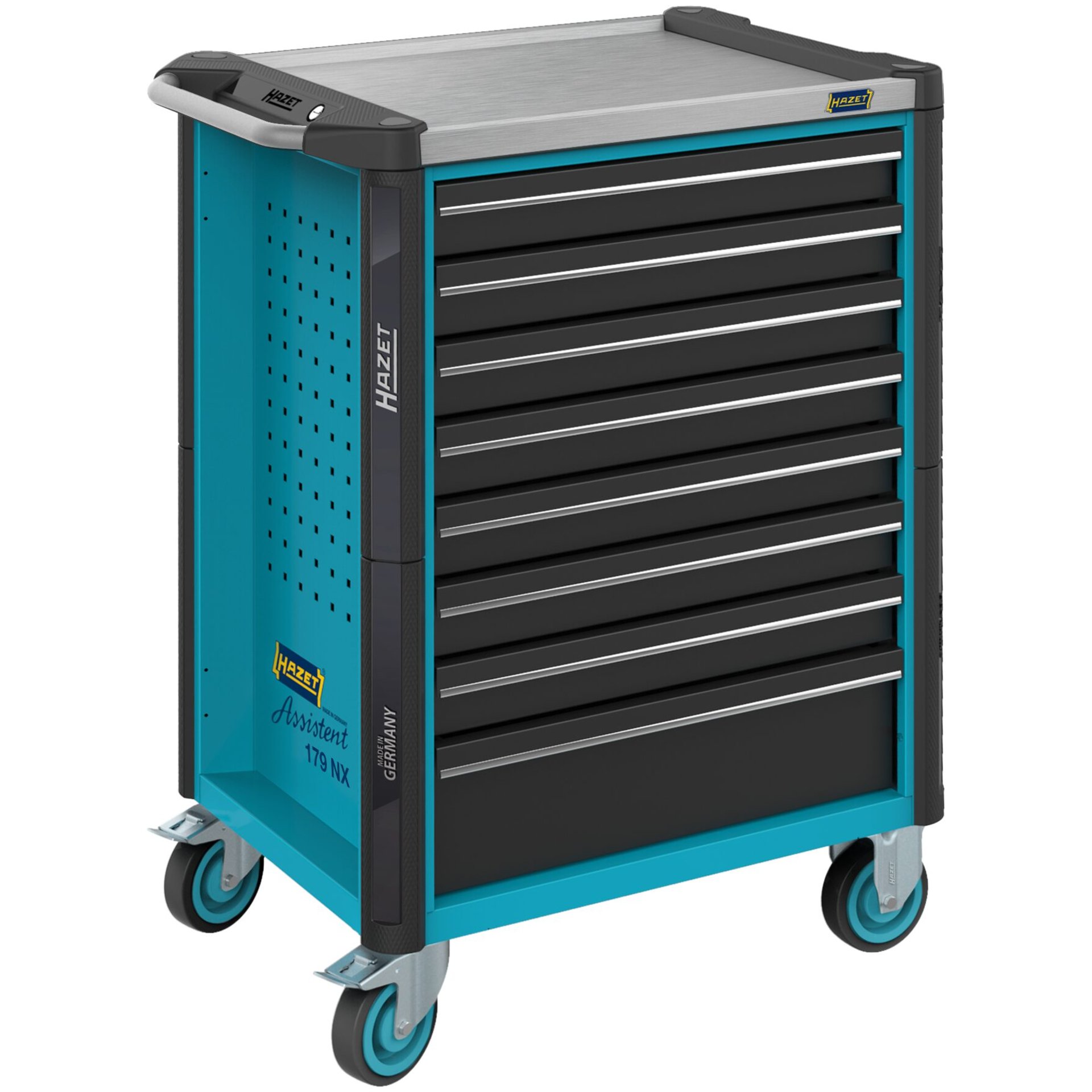 HAZET Carro de herramientas Carro de herramientas Assistent 179NX-8 ∙ 785 mm x 518 mm x 1020 mm ∙ Cajones planos: 7× 81 x 522 x 398 mm ∙ Cajones altos: 1× 166 x 522 x 398 mm