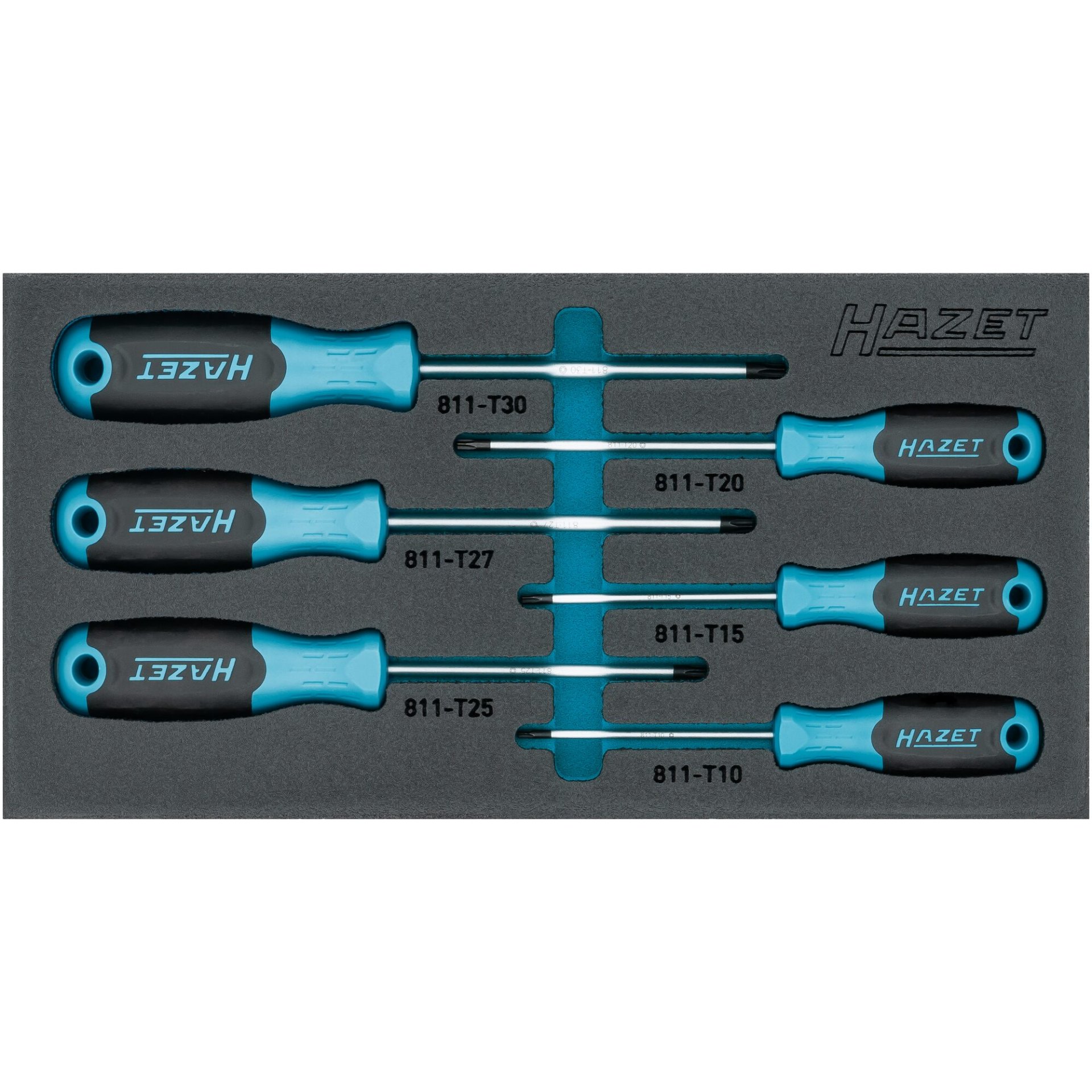 HAZET Schraubendreher-Satz ∙ TORX® 163-266/6N ∙ Innen TORX® Profil ∙ 6-teilig ∙ T10 ∙ T15 ∙ T20 ∙ T25 ∙ T27 ∙ T30