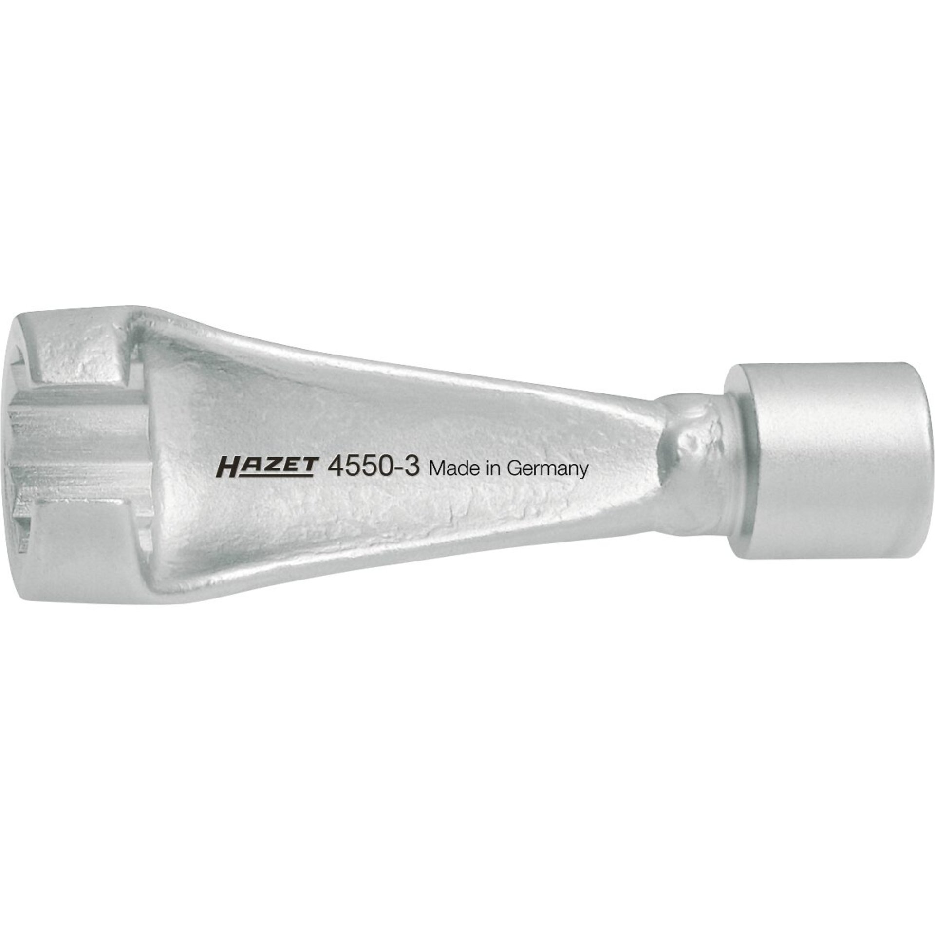 HAZET Einspritzleitungsschlüssel 4550-3 ∙ 3/8 Zoll (10 mm) Vierkant hohl ∙ Außen Doppelsechskant Profil ∙ 17 mm
