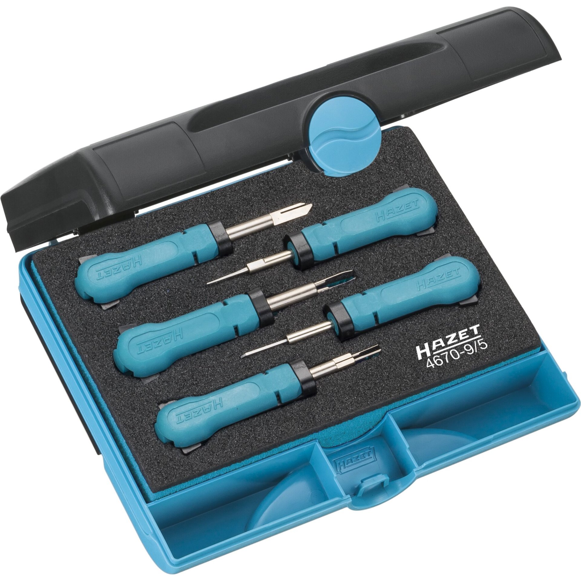 HAZET Cable release tool assortment 4670-9/5 ∙ 185 mm x 153 mm x 52 mm ∙ Number of tools: 5