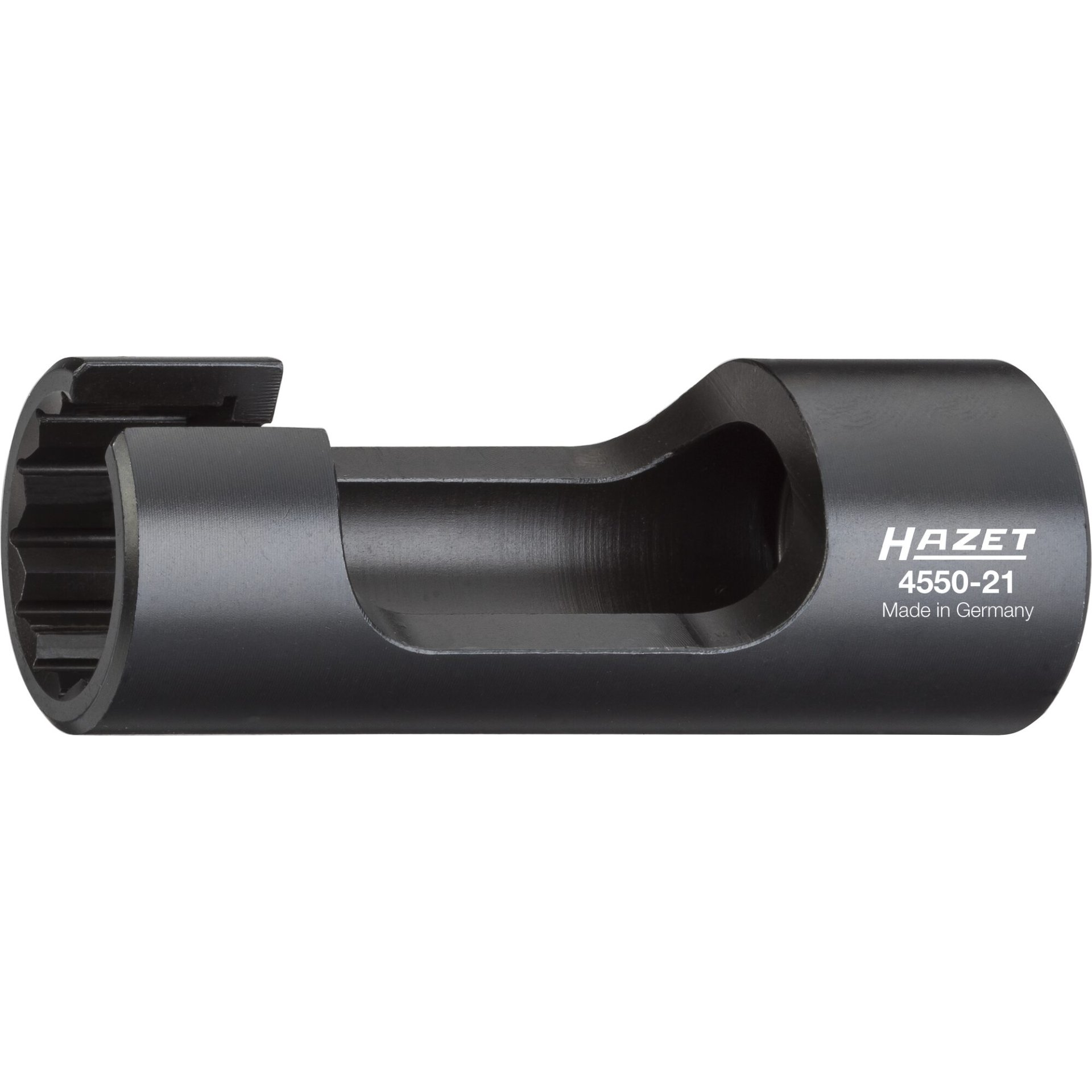 HAZET Einspritzleitungsschlüssel 4550-21 ∙ 1/2 Zoll (12,5 mm) Vierkant hohl ∙ Außen Doppelsechskant Profil ∙ 21 mm