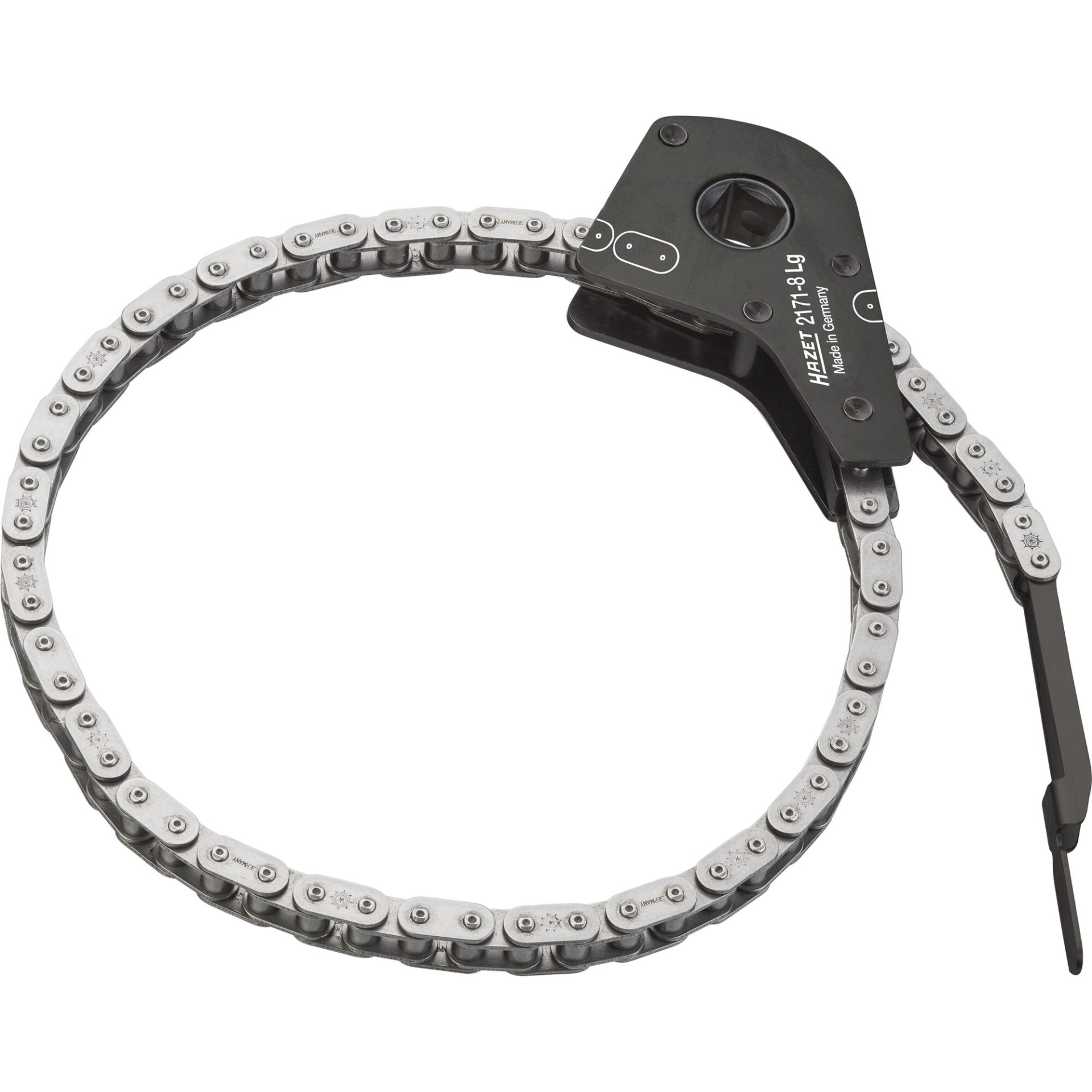 HAZET Oil filter chain wrench 2171-8LG ∙ 1/2 inch (12.5 mm) square, hollow ∙ 50 – 150 mm