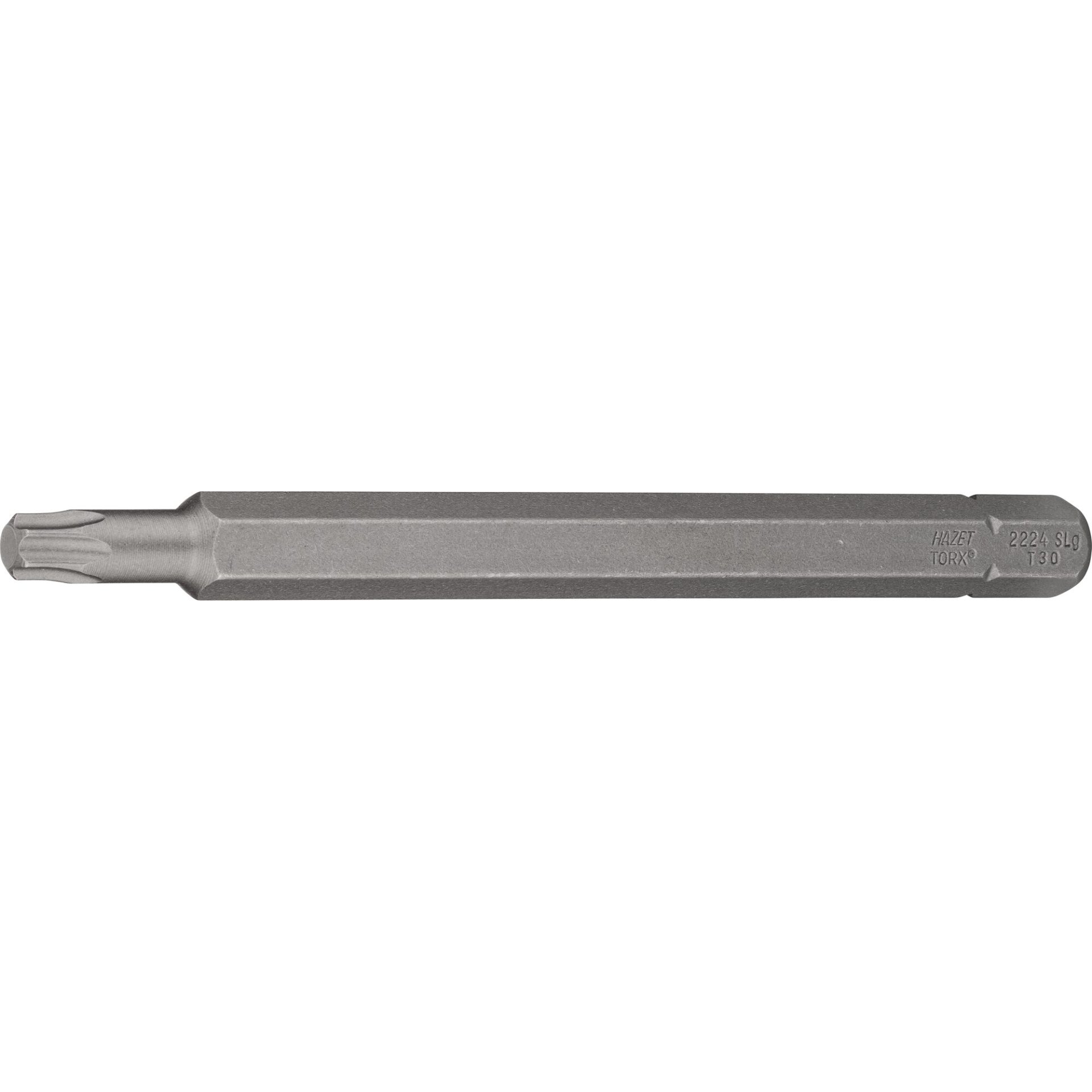 HAZET Bit 2224SLG-T30 ∙ 5/16 Zoll (8 mm) Sechskant massiv ∙ Innen TORX® Profil ∙ SW T30
