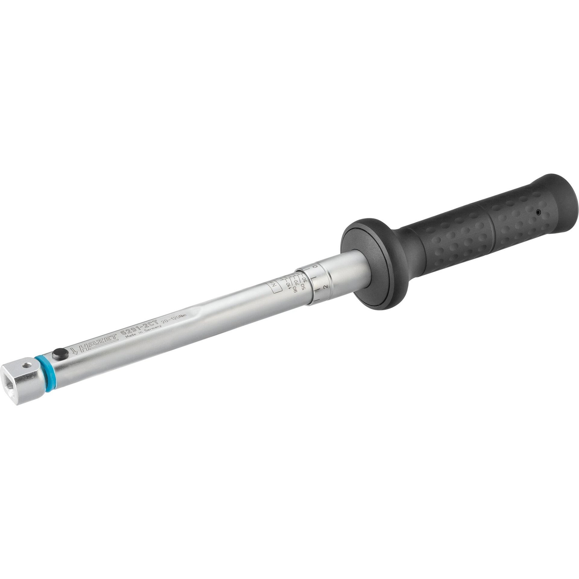 HAZET Torque wrench with DAkkS calibration certificate 6291-2CTCAL ∙ Torque range min-max: 20 – 120 Nm ∙ Accuracy: 2% ∙ 9 x 12 mm insert square ∙ 389 mm