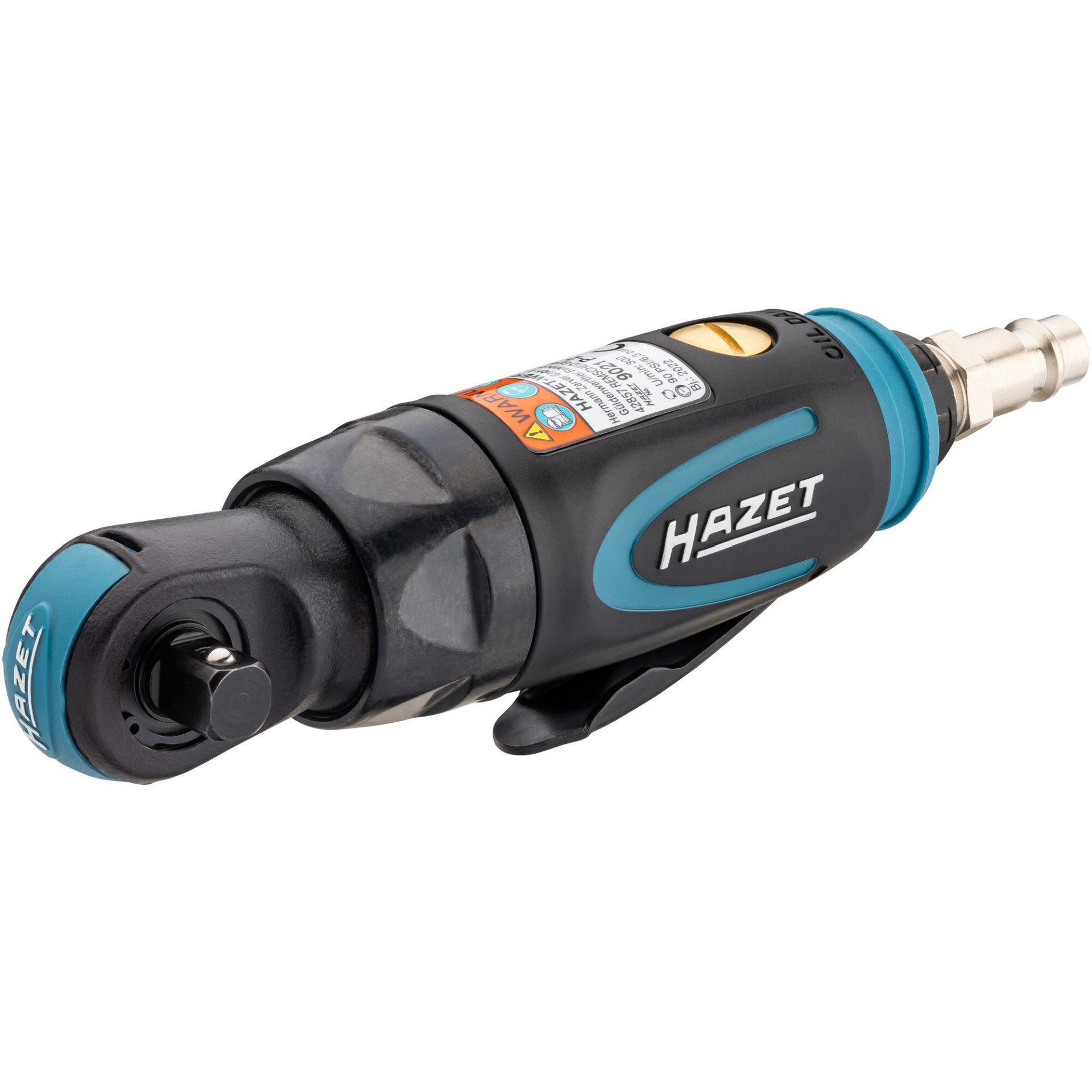 HAZET Mini air ratchet 9021P-2 ∙ 3/8 inch (10 mm) square, solid ∙ 150 mm