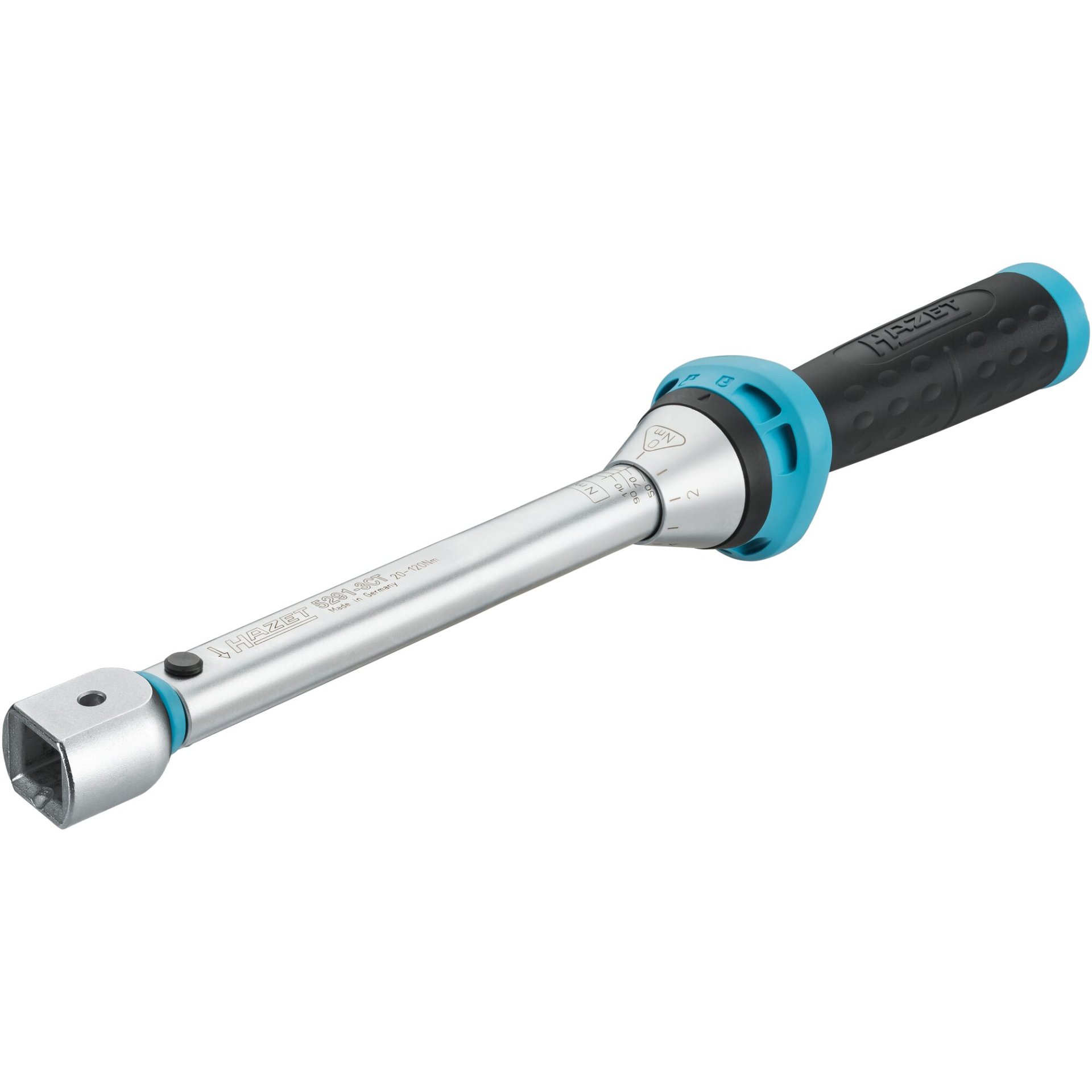 HAZET Drehmomentschlüssel 5291-3CT ∙ Drehmomentbereich min-max: 20 – 120 Nm ∙ Genauigkeit: 3% ∙ 14 x 18 mm Einsteck-Vierkant hohl ∙ Länge: 395 mm