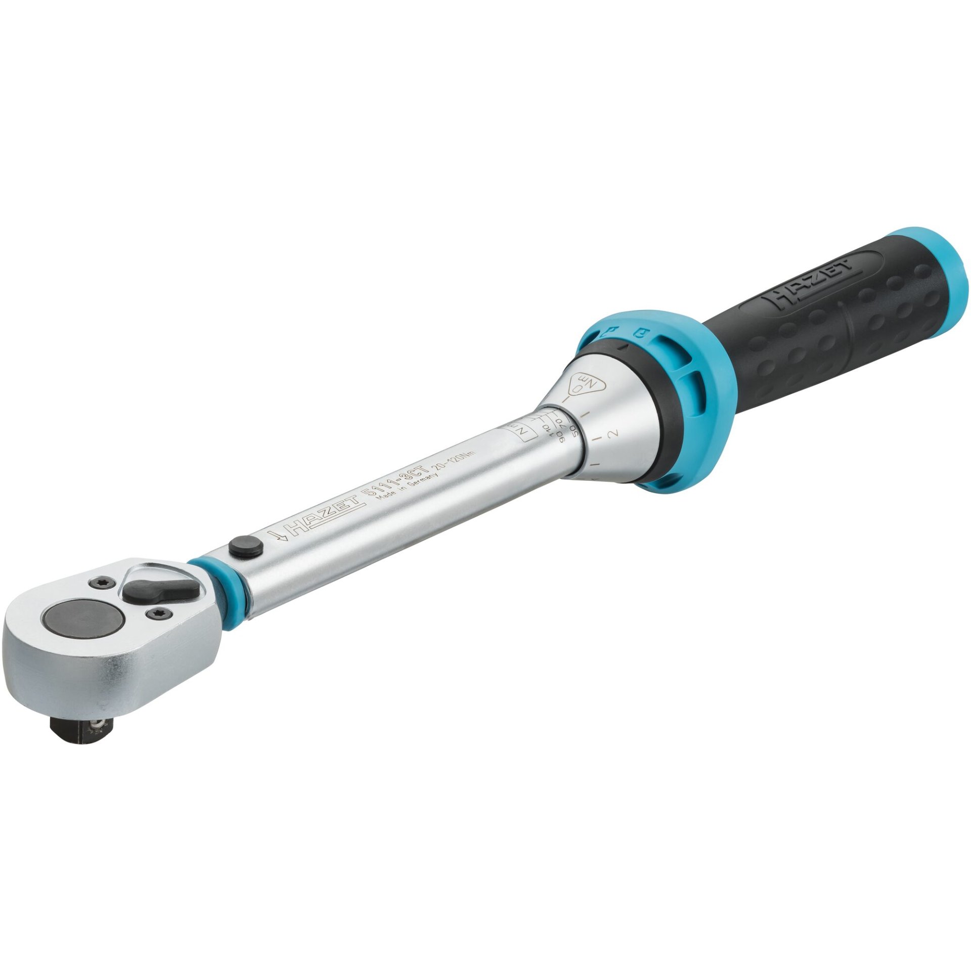 HAZET Torque wrench 5111-3CT ∙ Torque range min-max: 20 – 120 Nm ∙ Accuracy: 3% ∙ 3/8 inch (10 mm) square, solid ∙ 375 mm