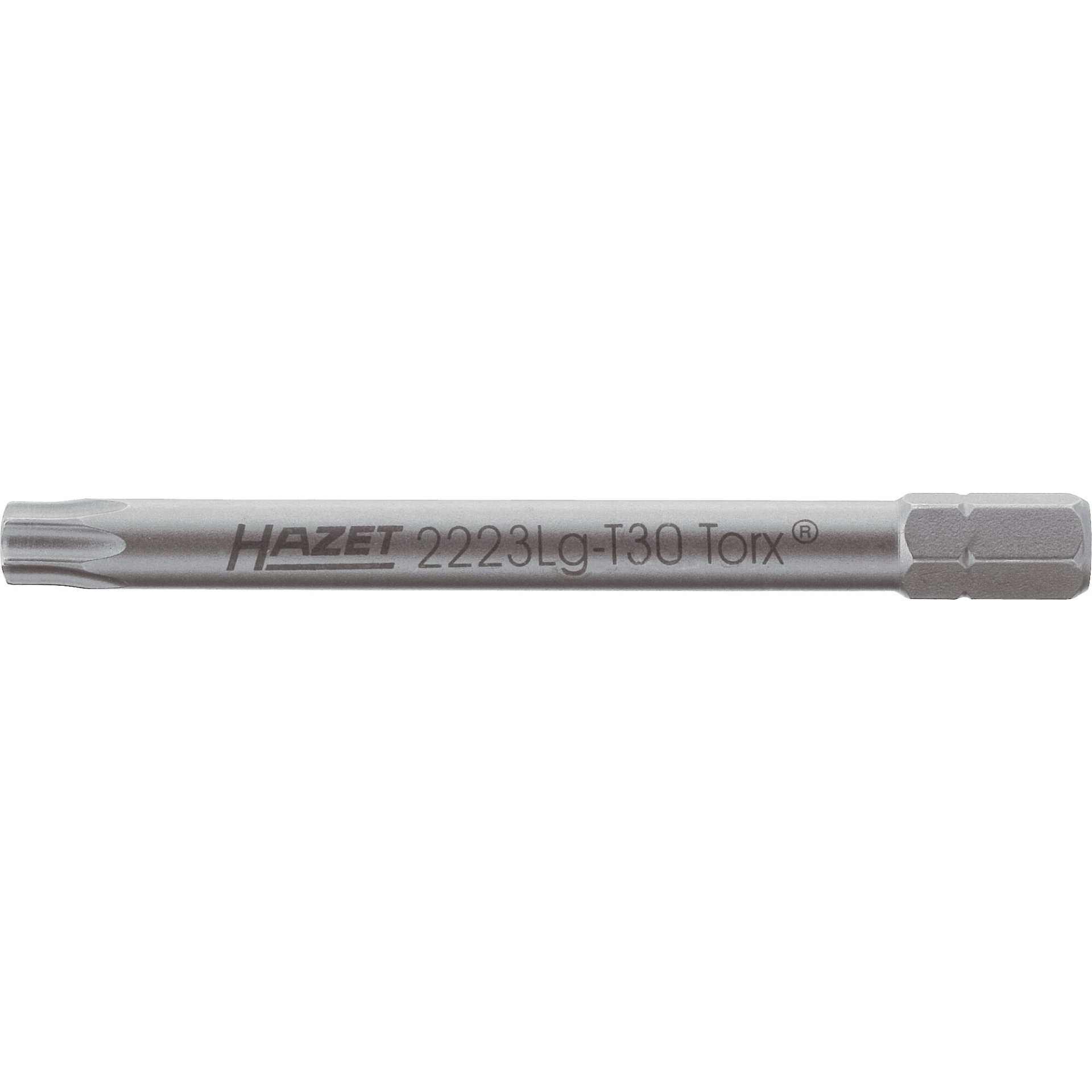 HAZET Bit 2223LG-T30 ∙ 1/4 inch (6.3 mm) hexagon, solid ∙ Inside TORX® profile ∙ size T30