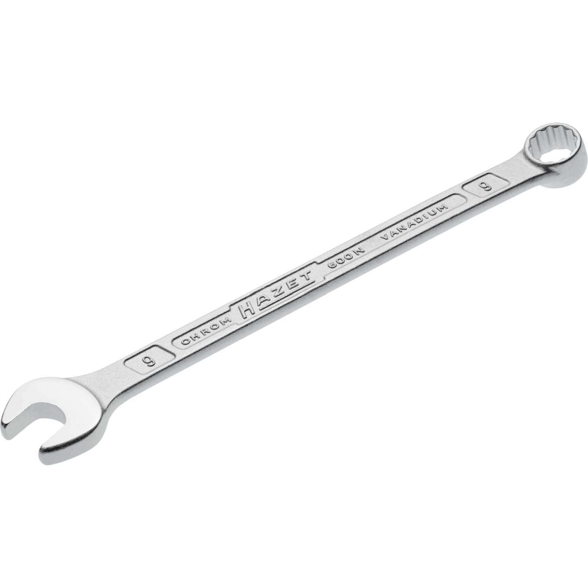 HAZET Combination wrench 600N-9 ∙ Outside 12-point traction profile ∙ size 9 mm