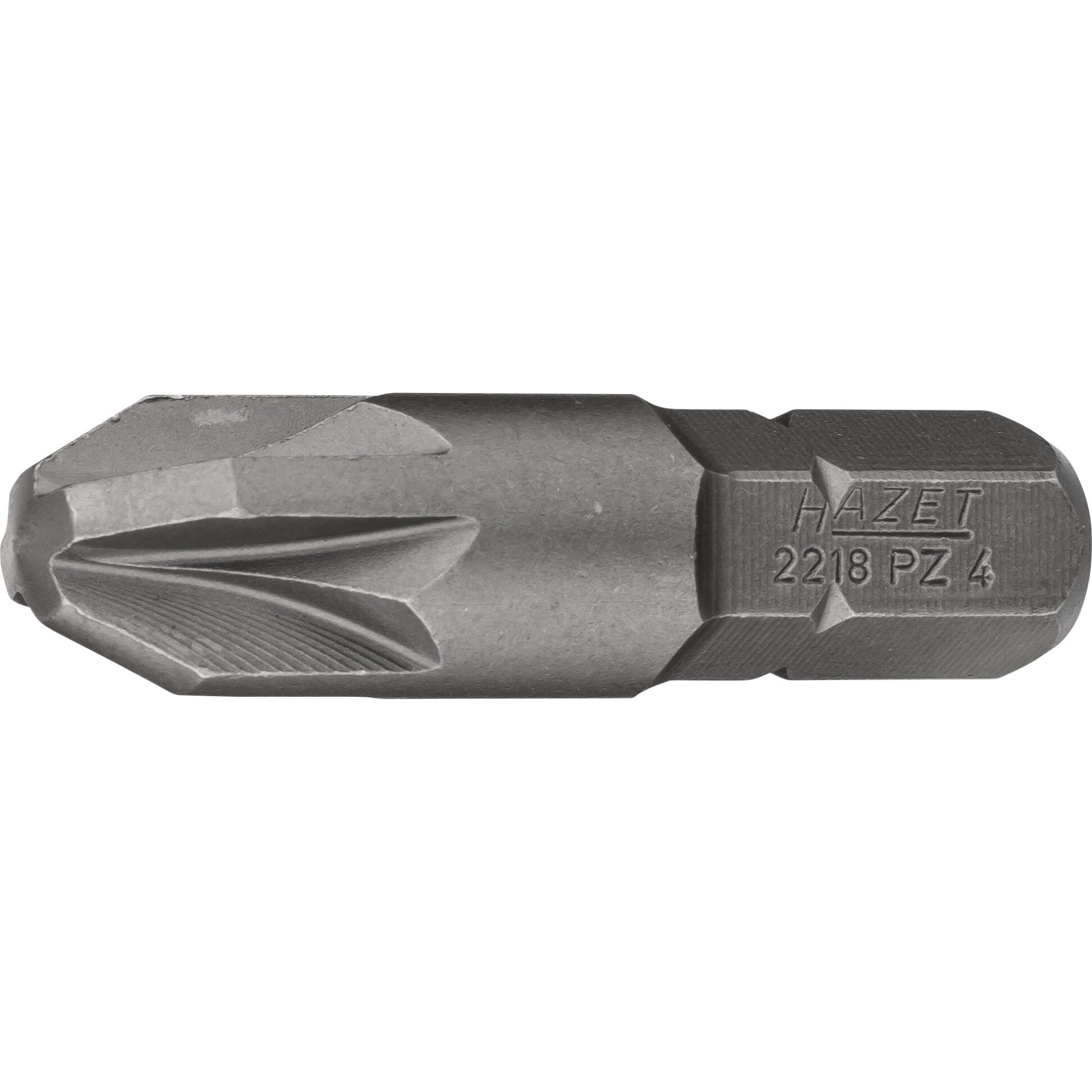 HAZET Bit 2218-PZ4 ∙ 5/16 inch (8 mm) hexagon, solid ∙ Pozidriv profile PZ ∙ size PZ4