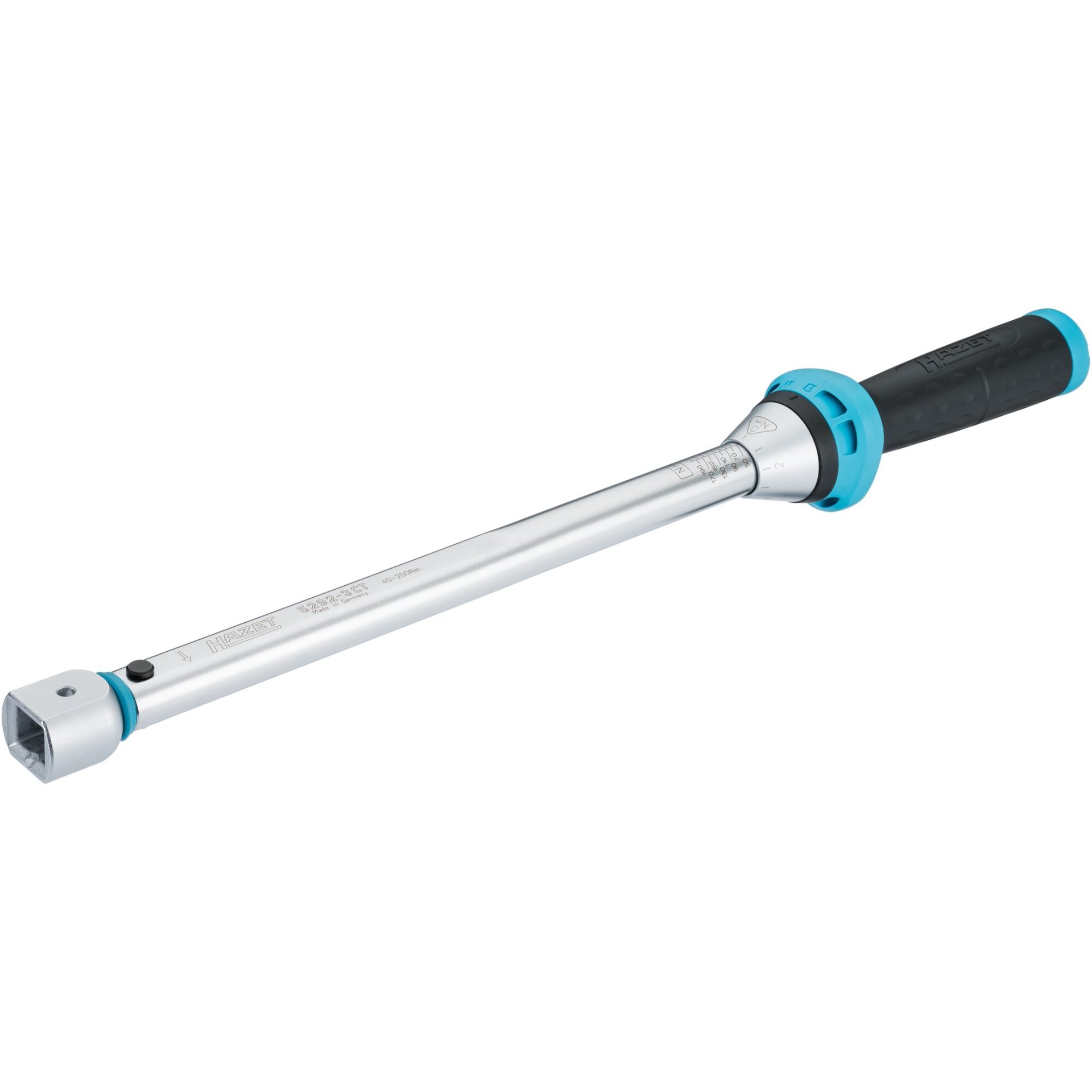 HAZET Torque wrench with DAkkS calibration certificate 5292-3CTCAL ∙ Torque range min-max: 40 – 200 Nm ∙ Accuracy: 3% ∙ 14 x 18 mm insert square ∙ 484 mm