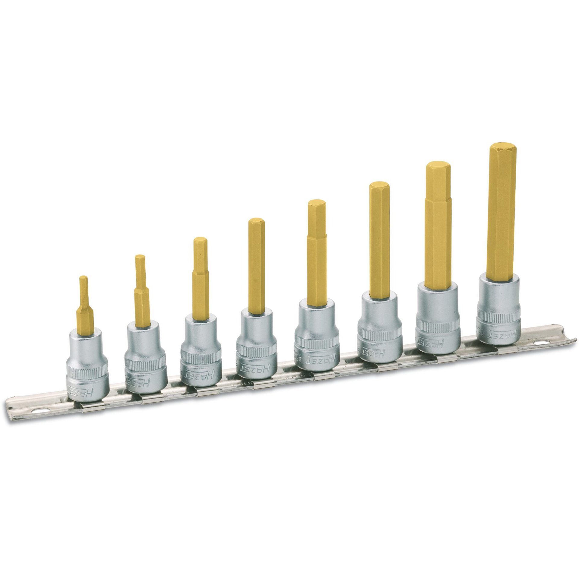 HAZET Socket set 8801/8H ∙ 3/8 inch (10 mm) square, hollow ∙ Inside hexagon profile ∙ 3 – 10 ∙ Number of tools: 8